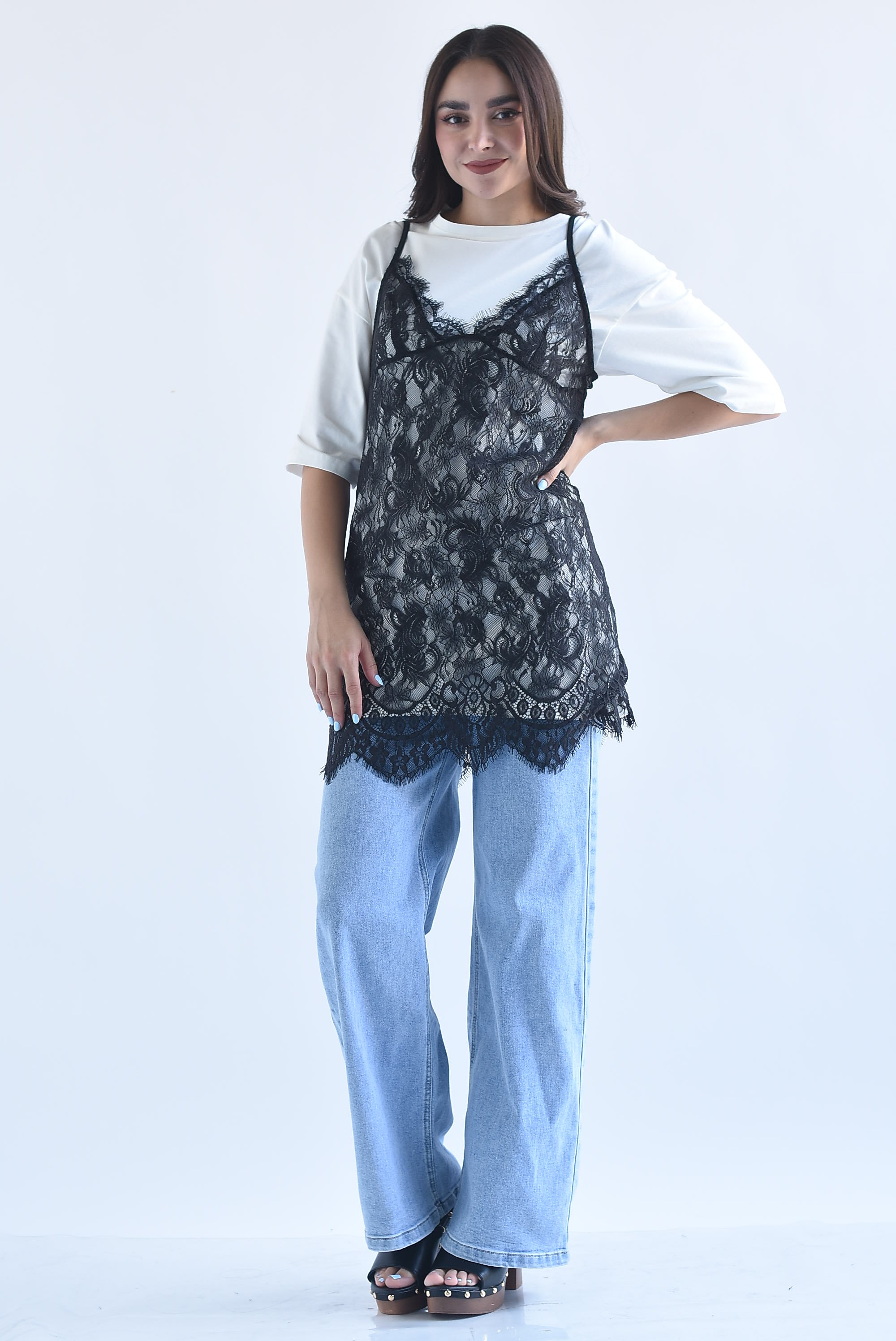 T-Shirt dress vestido encaje