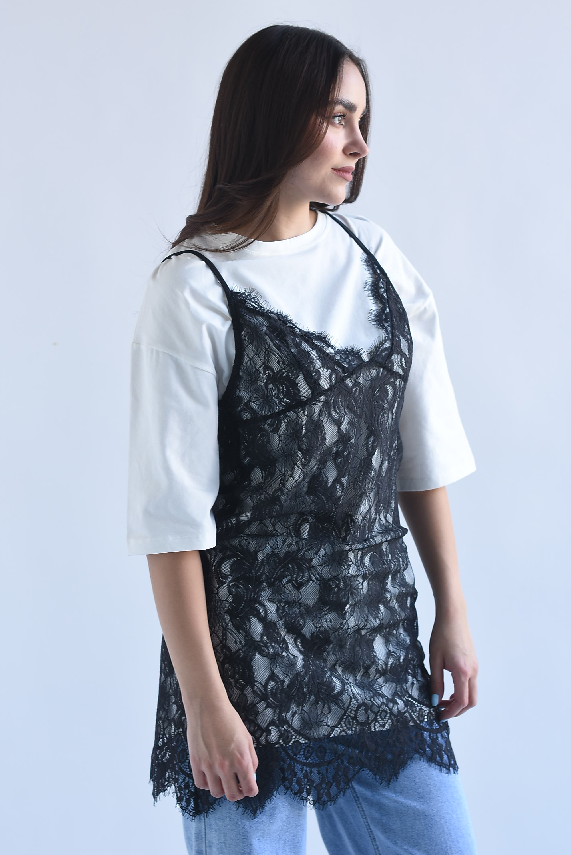 T-Shirt dress vestido encaje