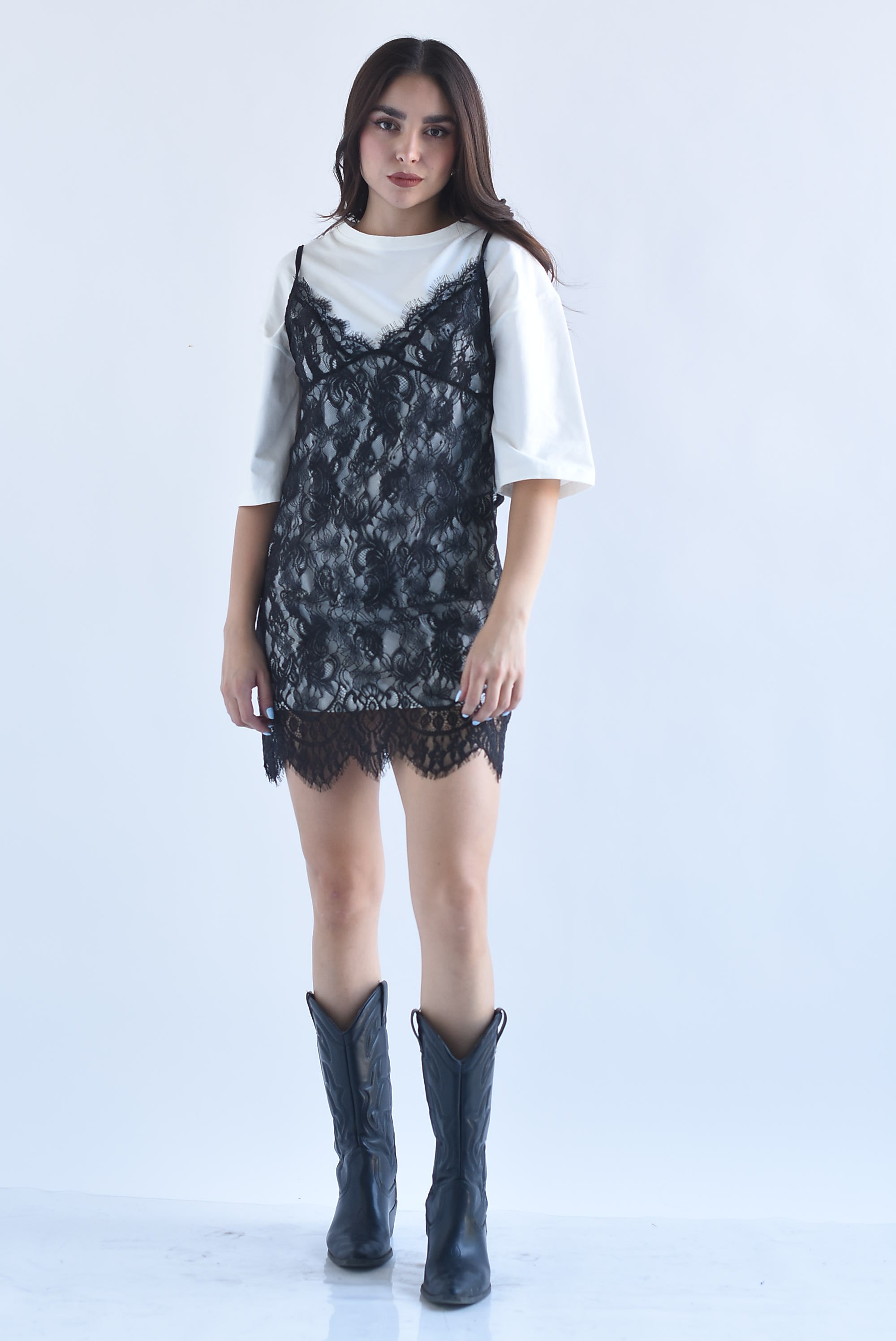 T-Shirt dress vestido encaje