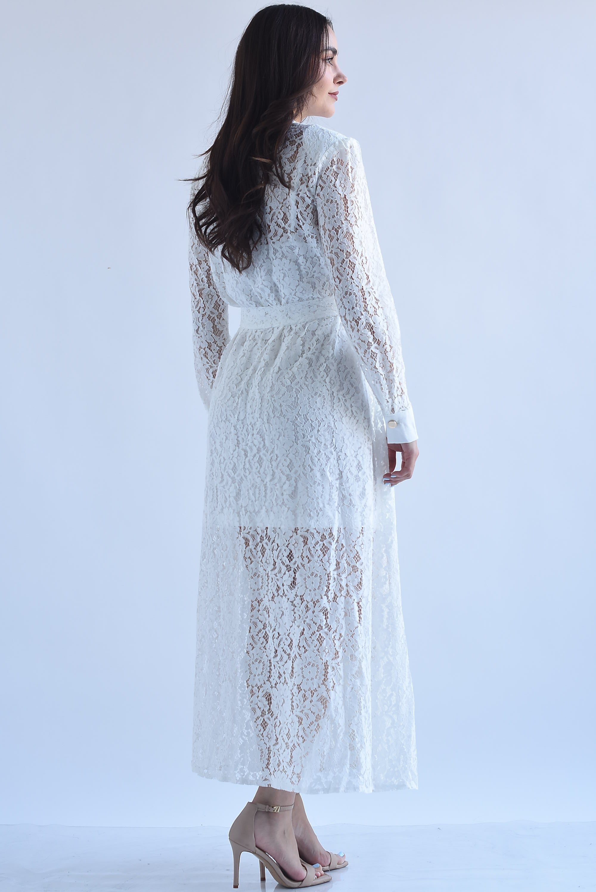 Blazer dress gabardina encaje