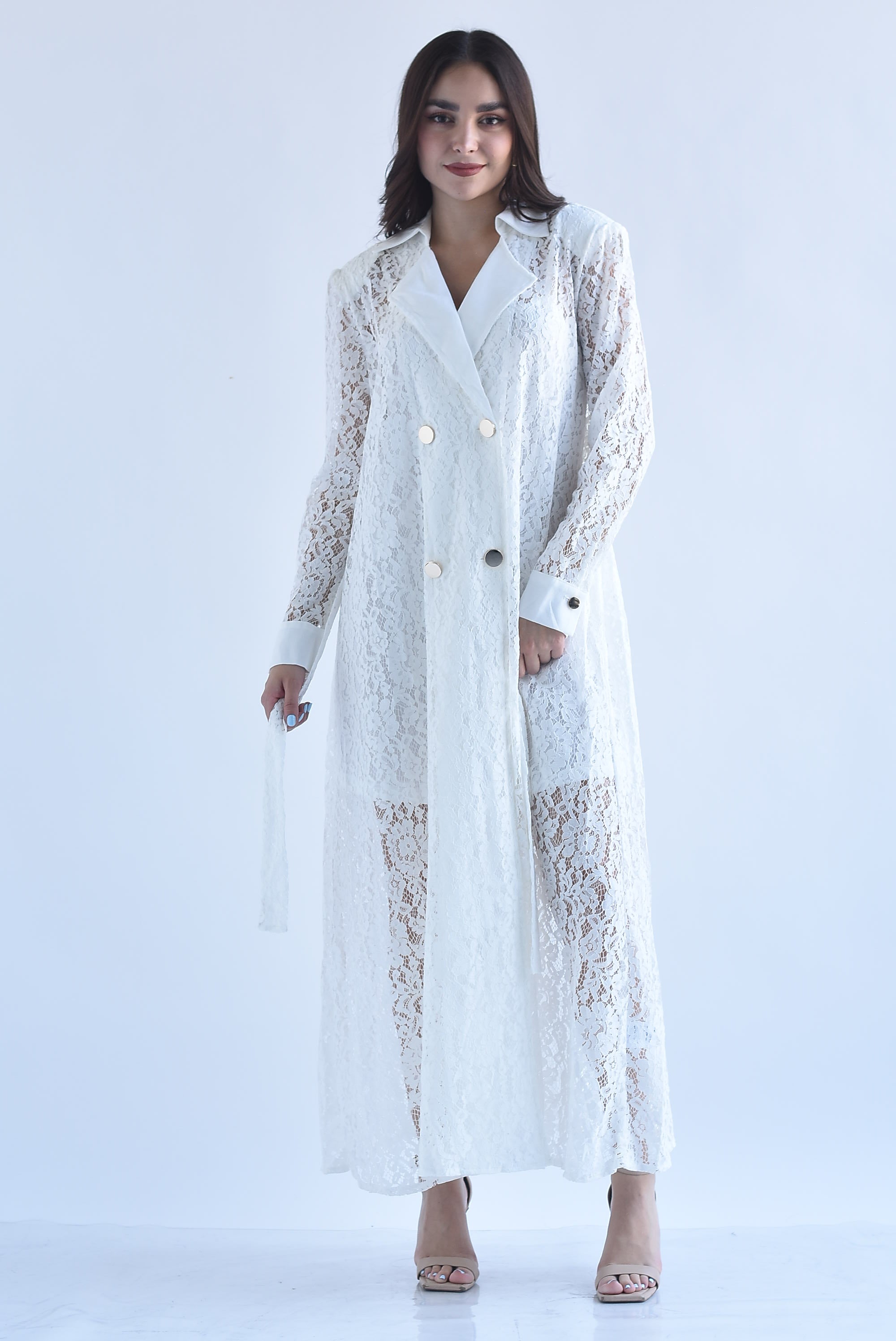 Blazer dress gabardina encaje