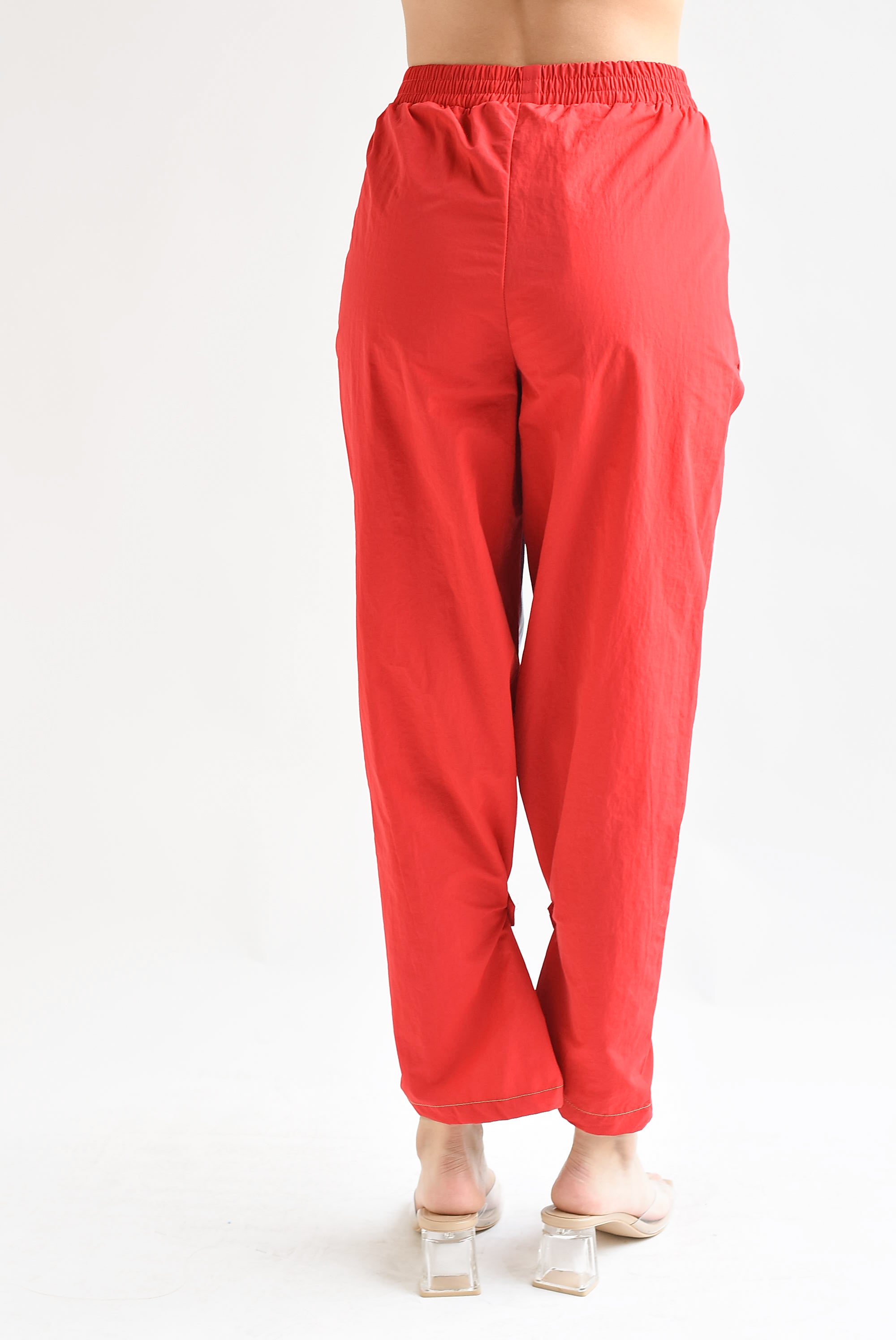 Pantalón parachute Rojo con Denim