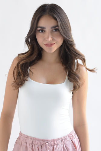 Body licra cuello cuadrado doble Blanco