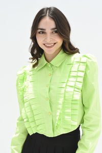 Fashion Styled Camisa plisada Lime
