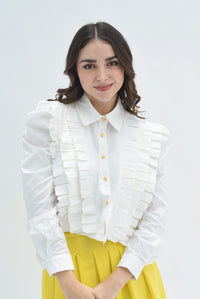 Fashion Styled Camisa plisada Blanca