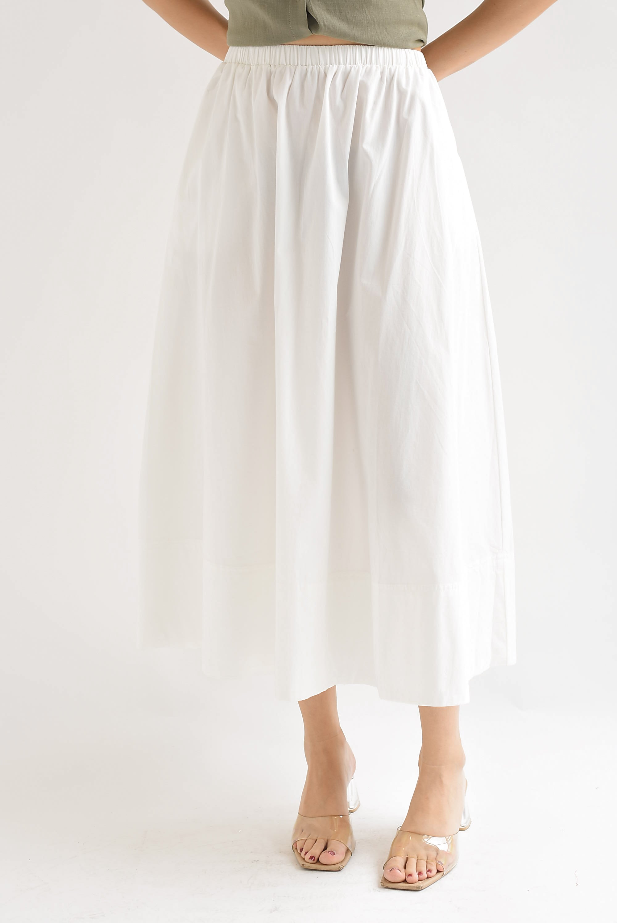 Falda midi corte A Blanco