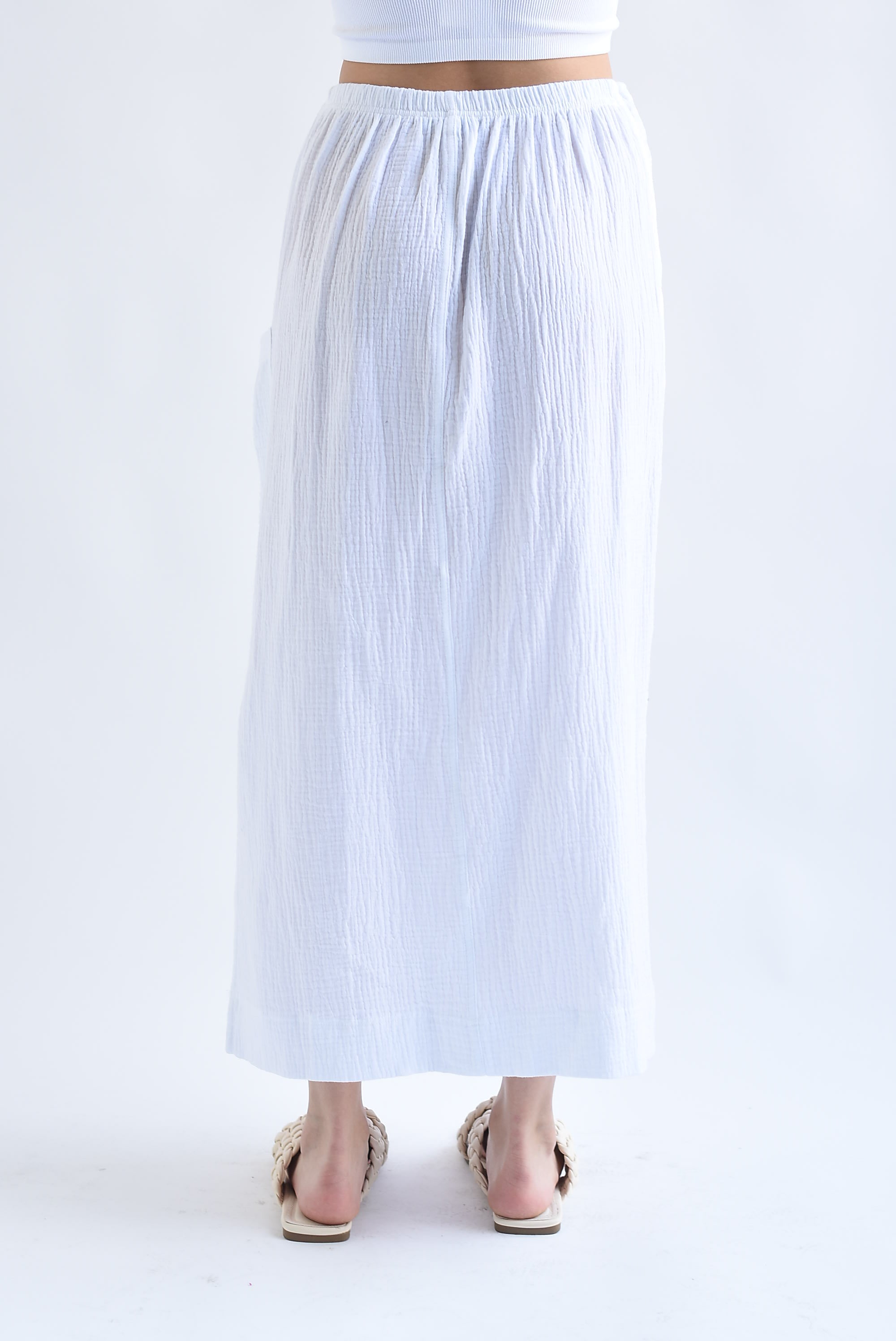 Falda cargo lino Blanca