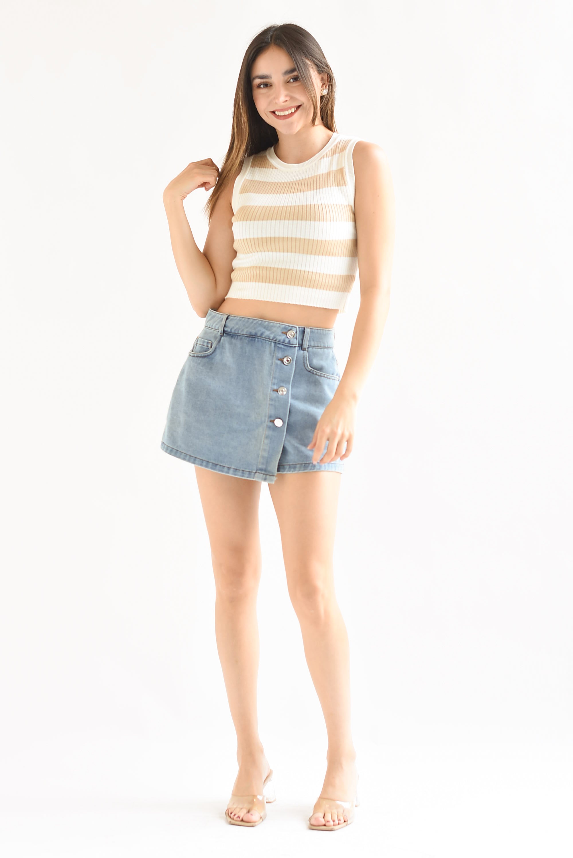 Skort Denim botones Light