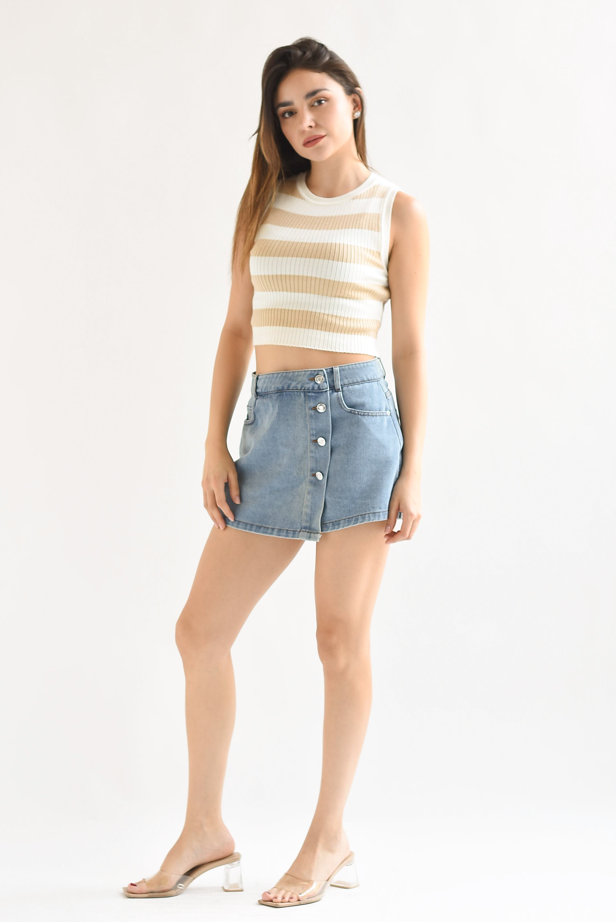 Skort Denim botones Light