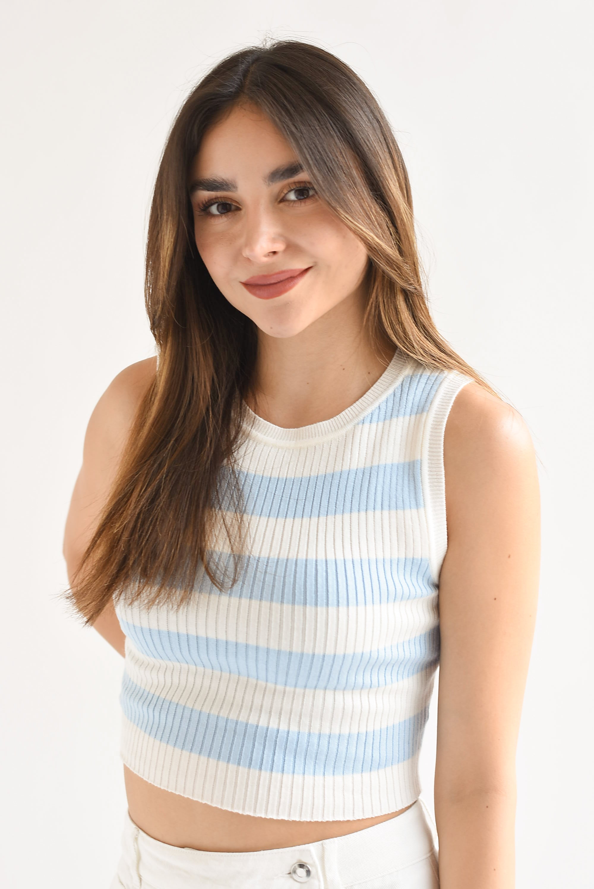 Top rayas marineras Azul