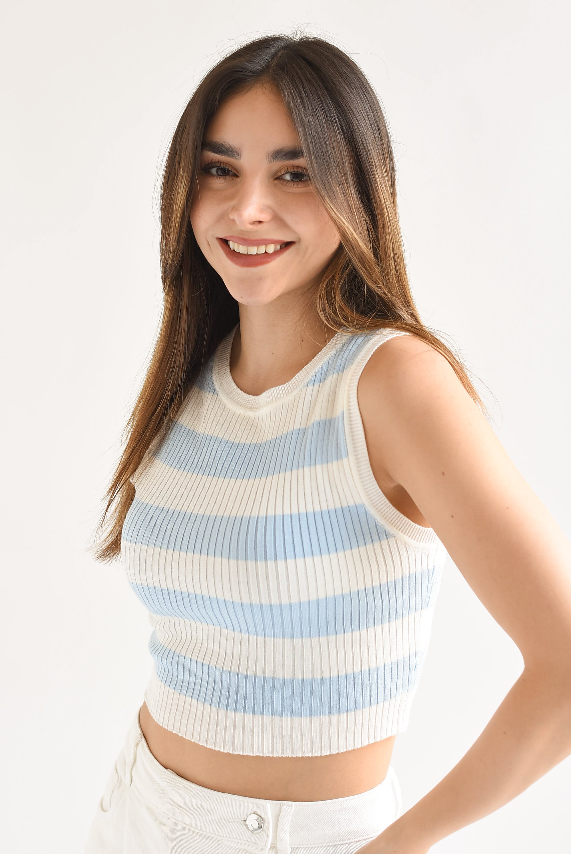 Top rayas marineras Azul