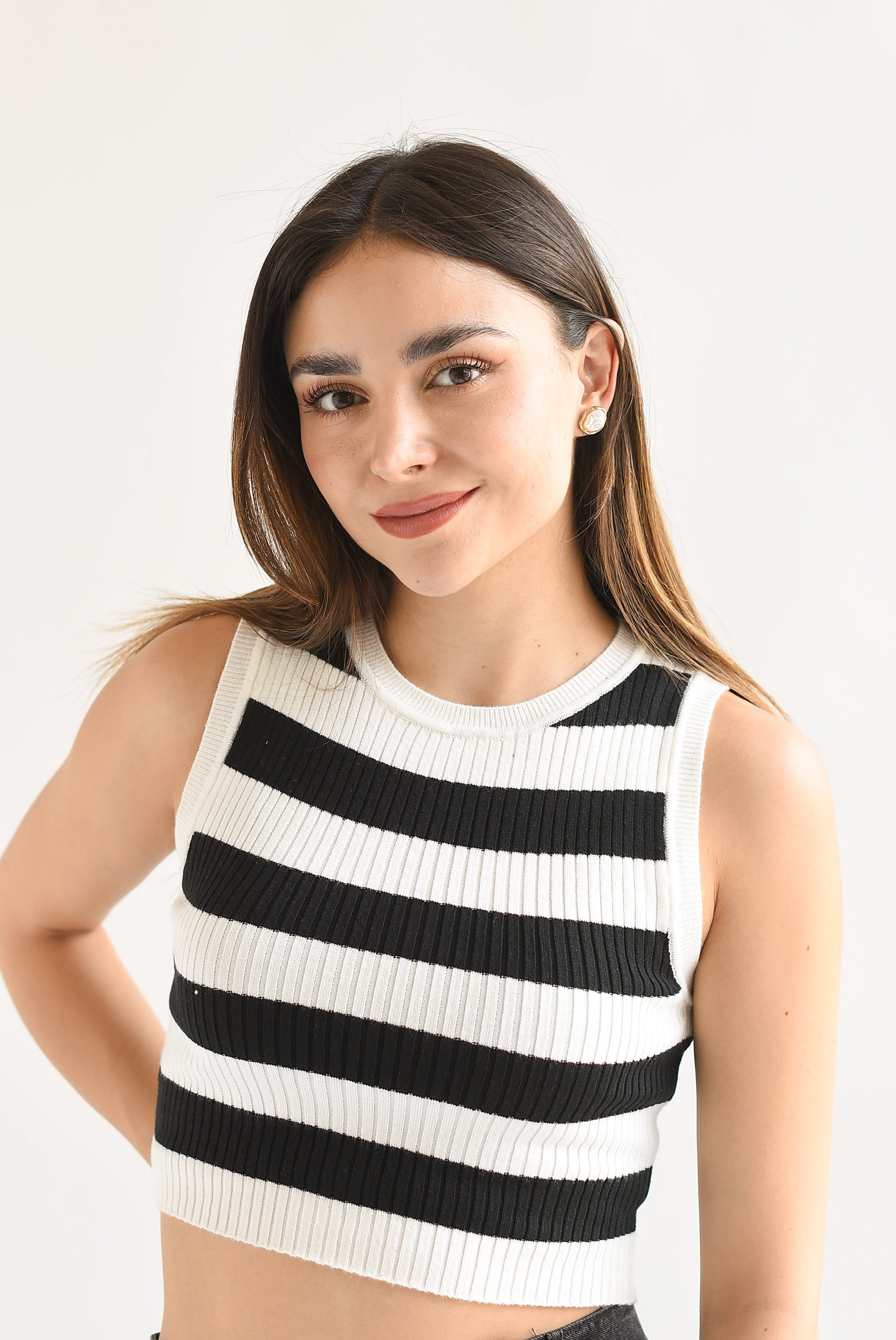 Top rayas marineras Negro