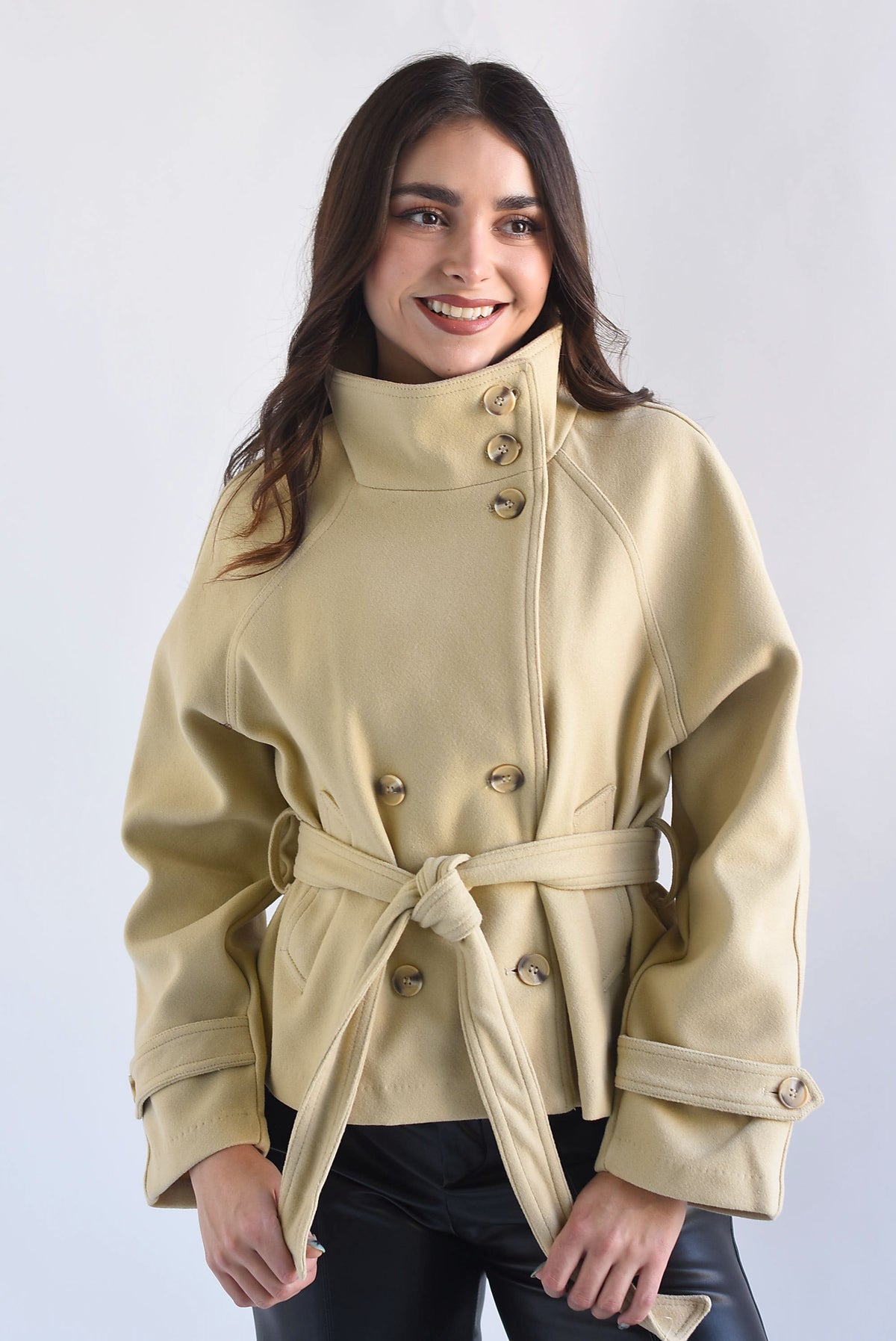 Abrigo fleece cuello funnel