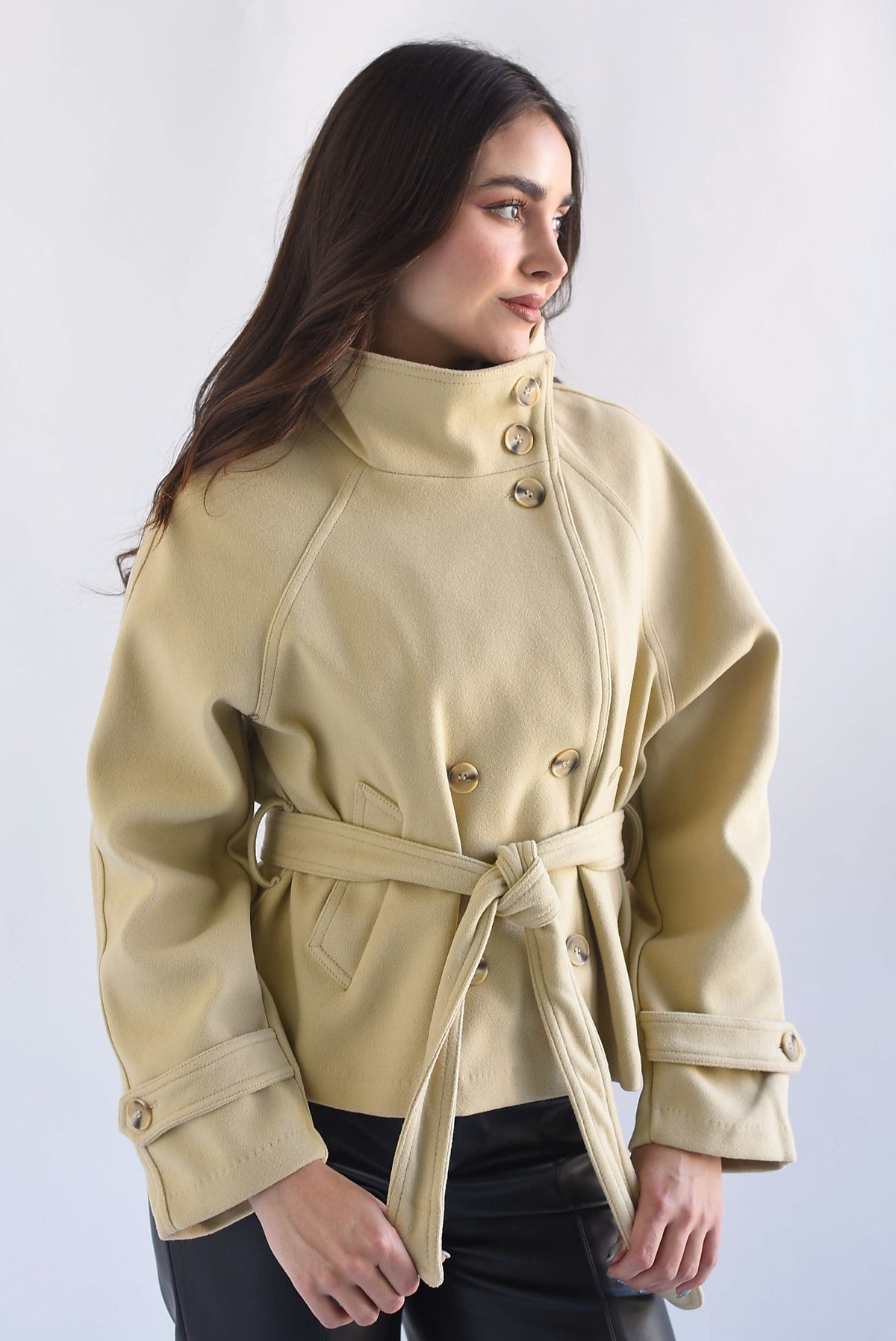 Abrigo fleece cuello funnel