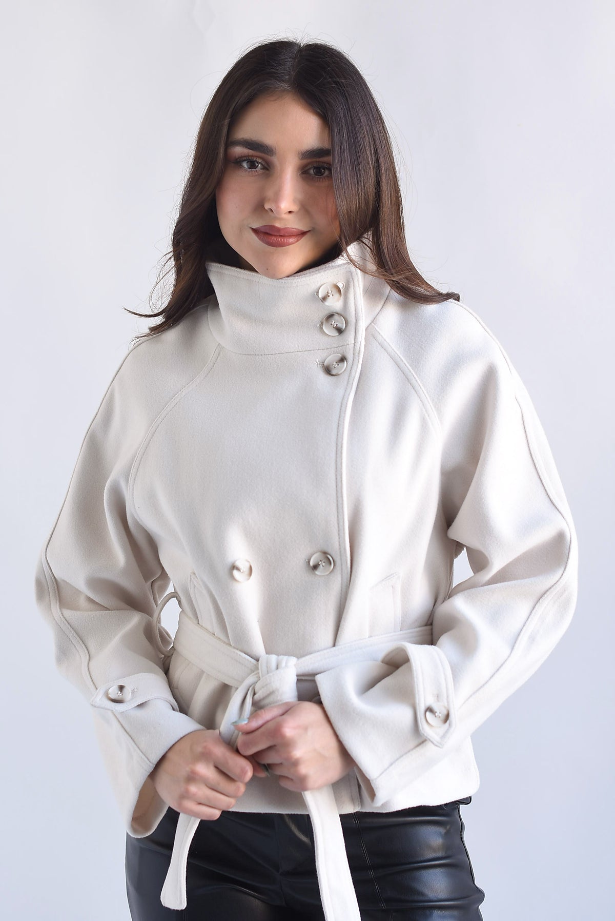 Abrigo fleece cuello funnel