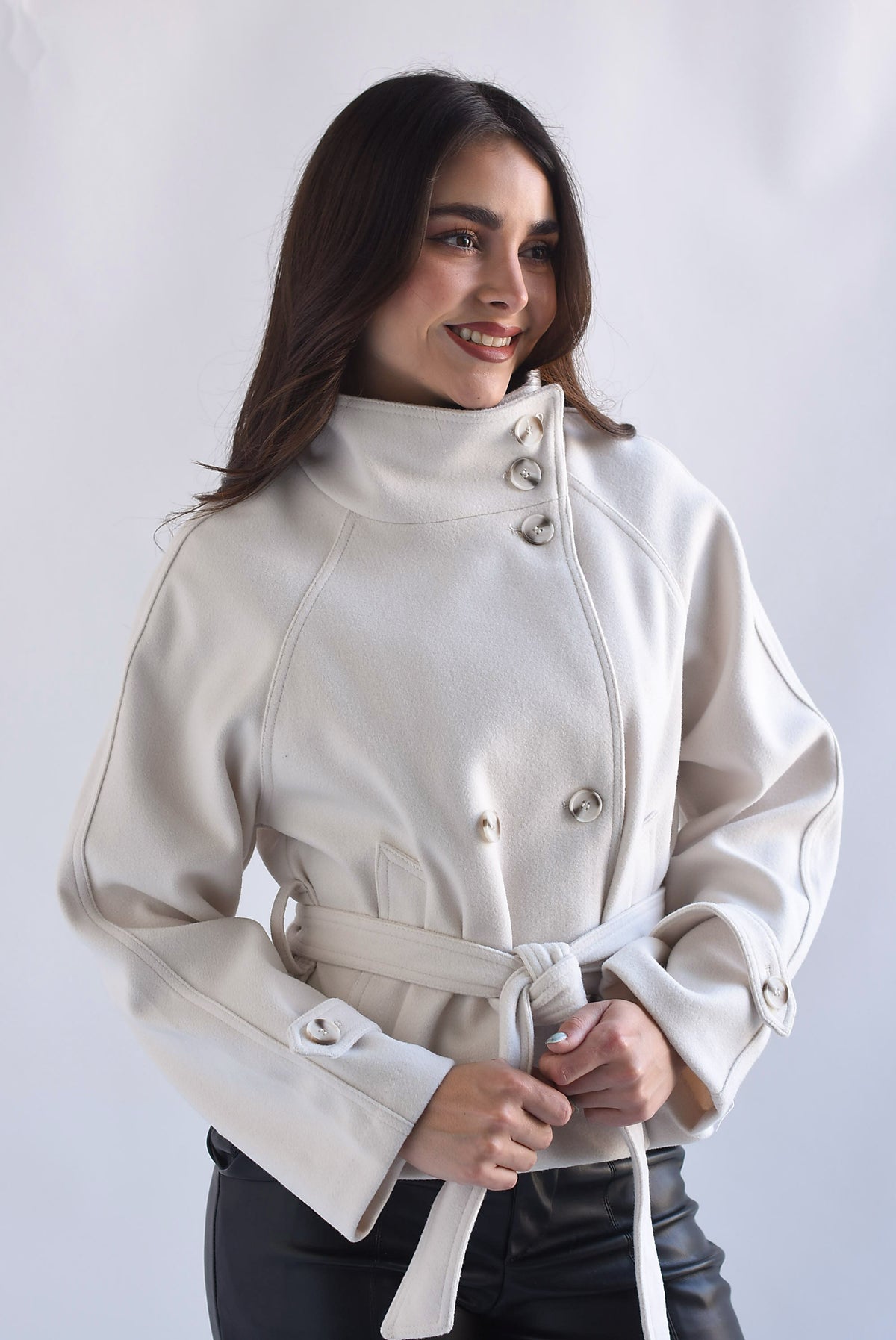 Abrigo fleece cuello funnel