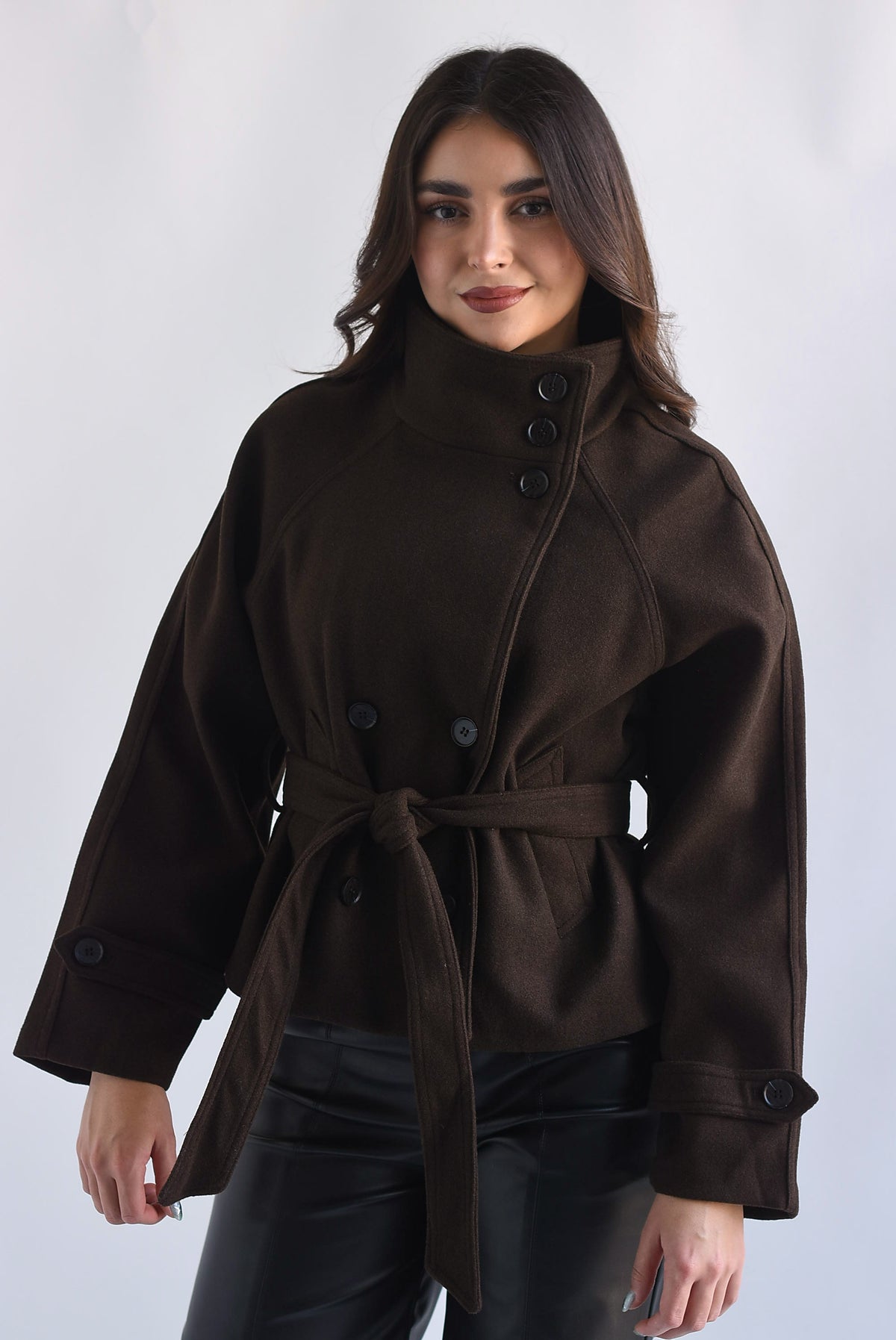 Abrigo fleece cuello funnel