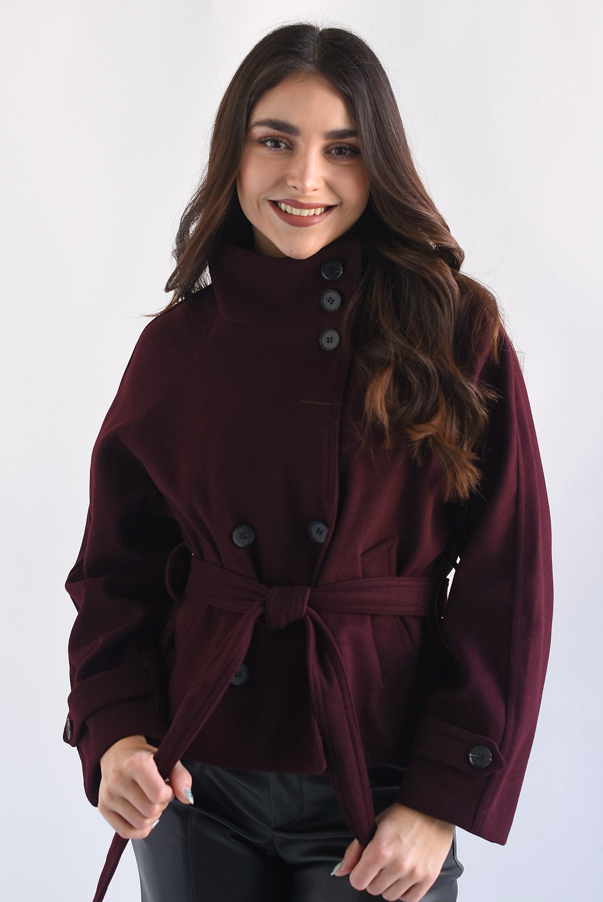 Abrigo fleece cuello funnel