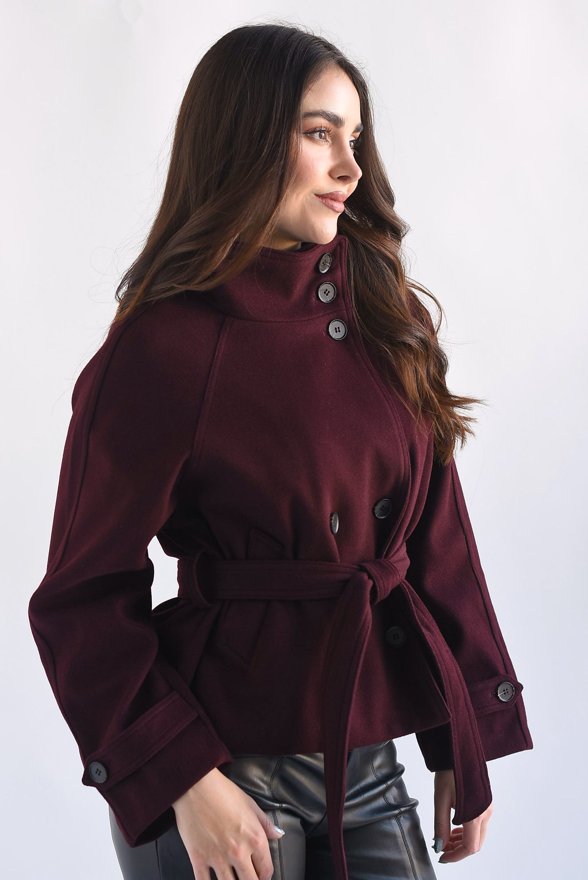 Abrigo fleece cuello funnel