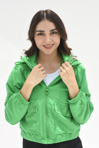 Fashion Styled Chamarra Bomber hoodie Verde