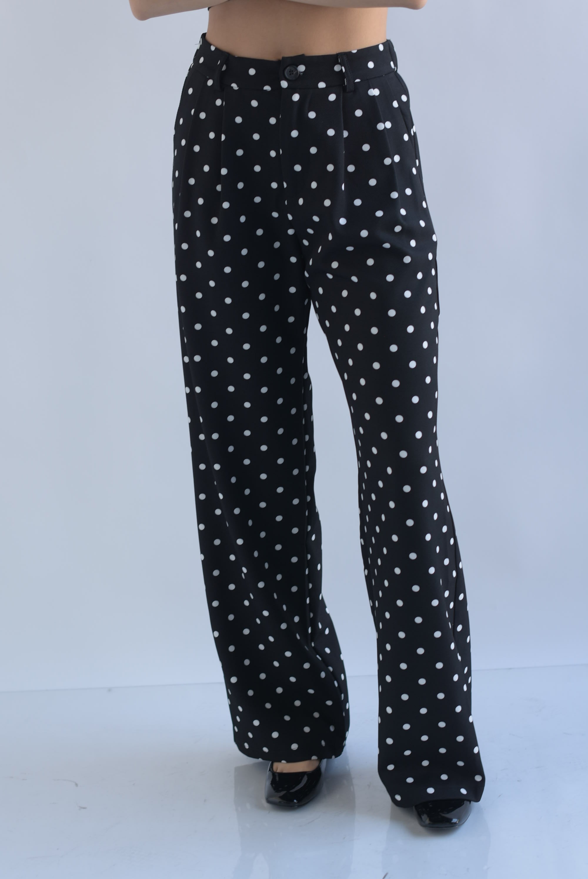 Pantalón polka dots Negro