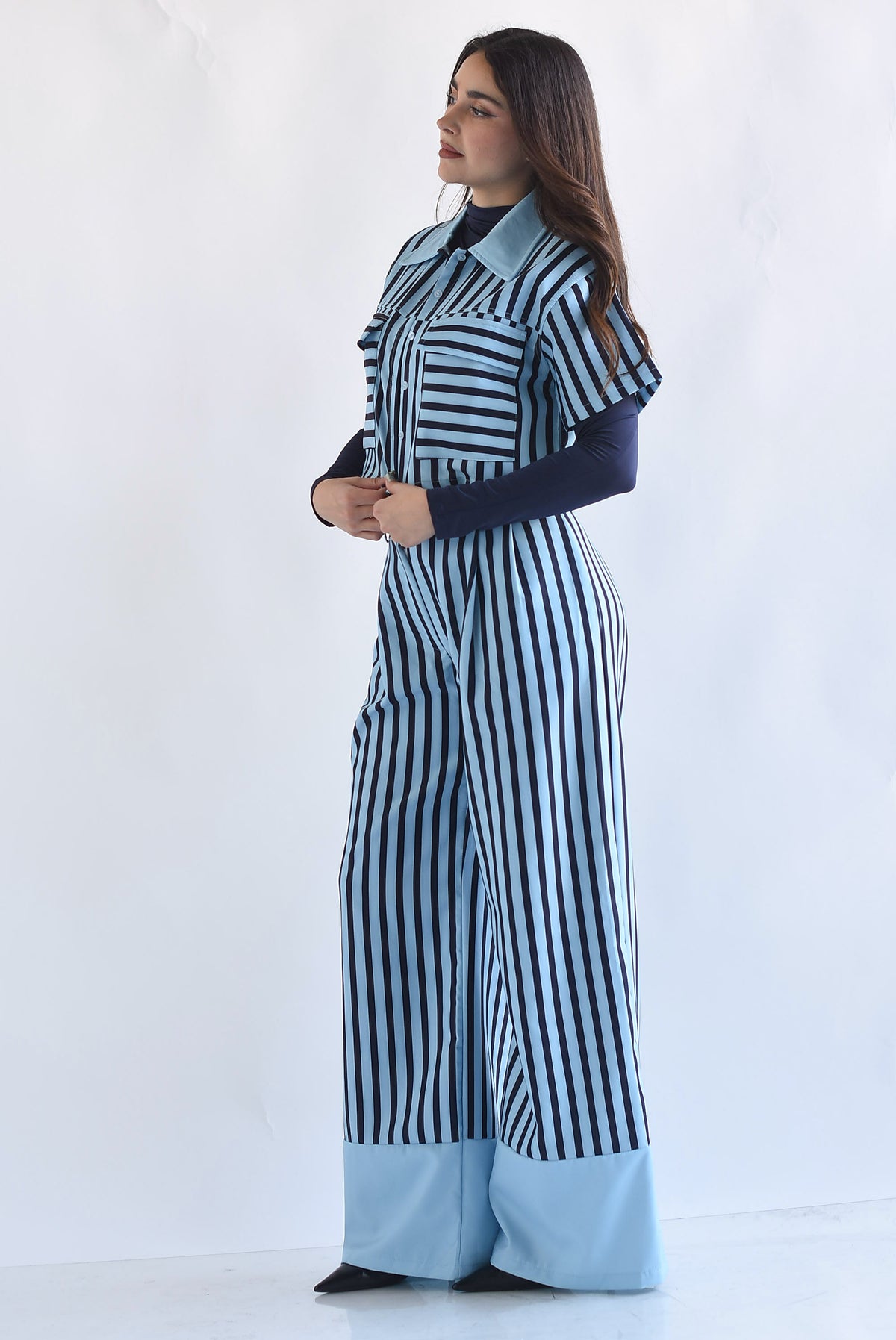 Set Pantalón y Blusa cargo rayas