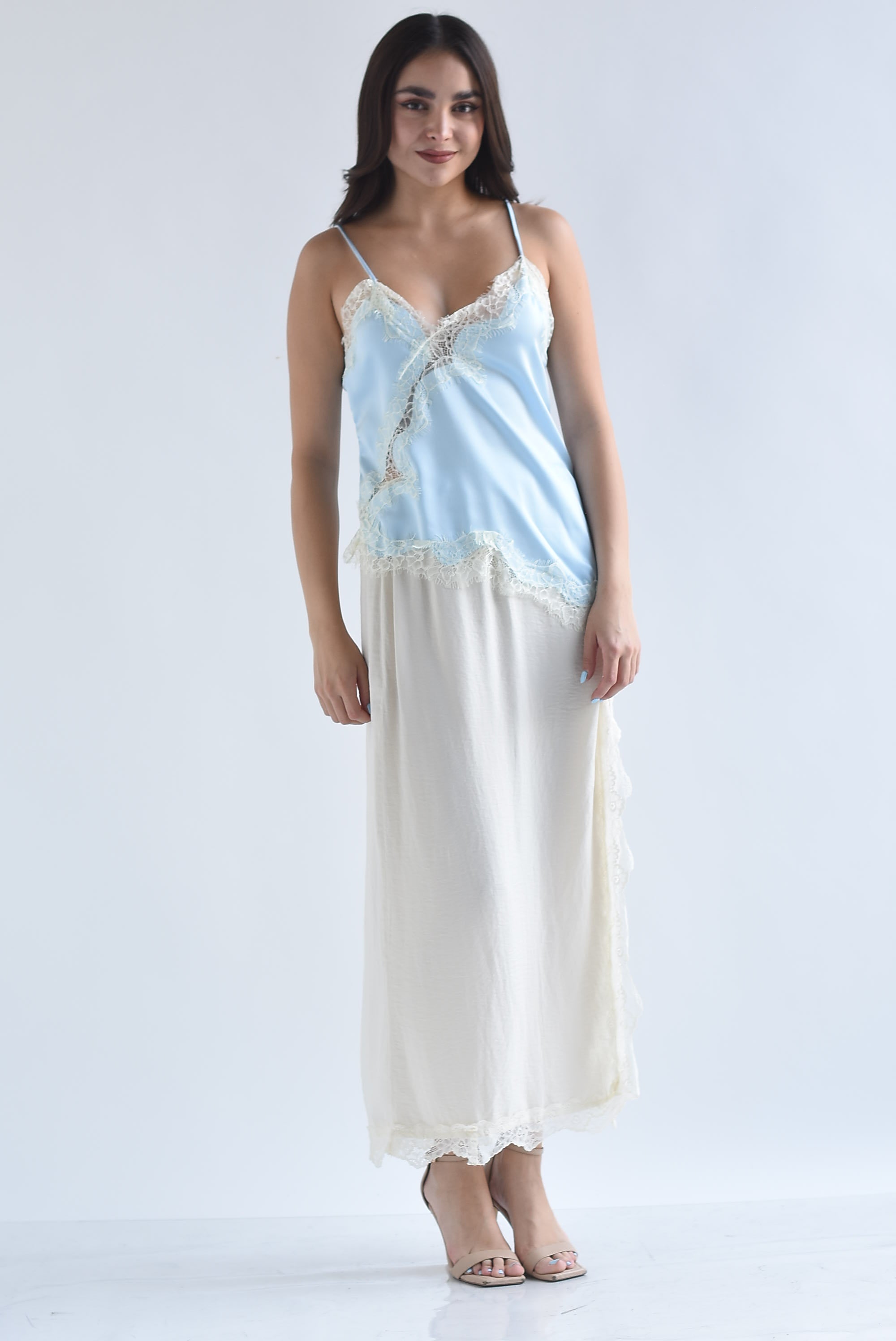 Falda lencera abertura