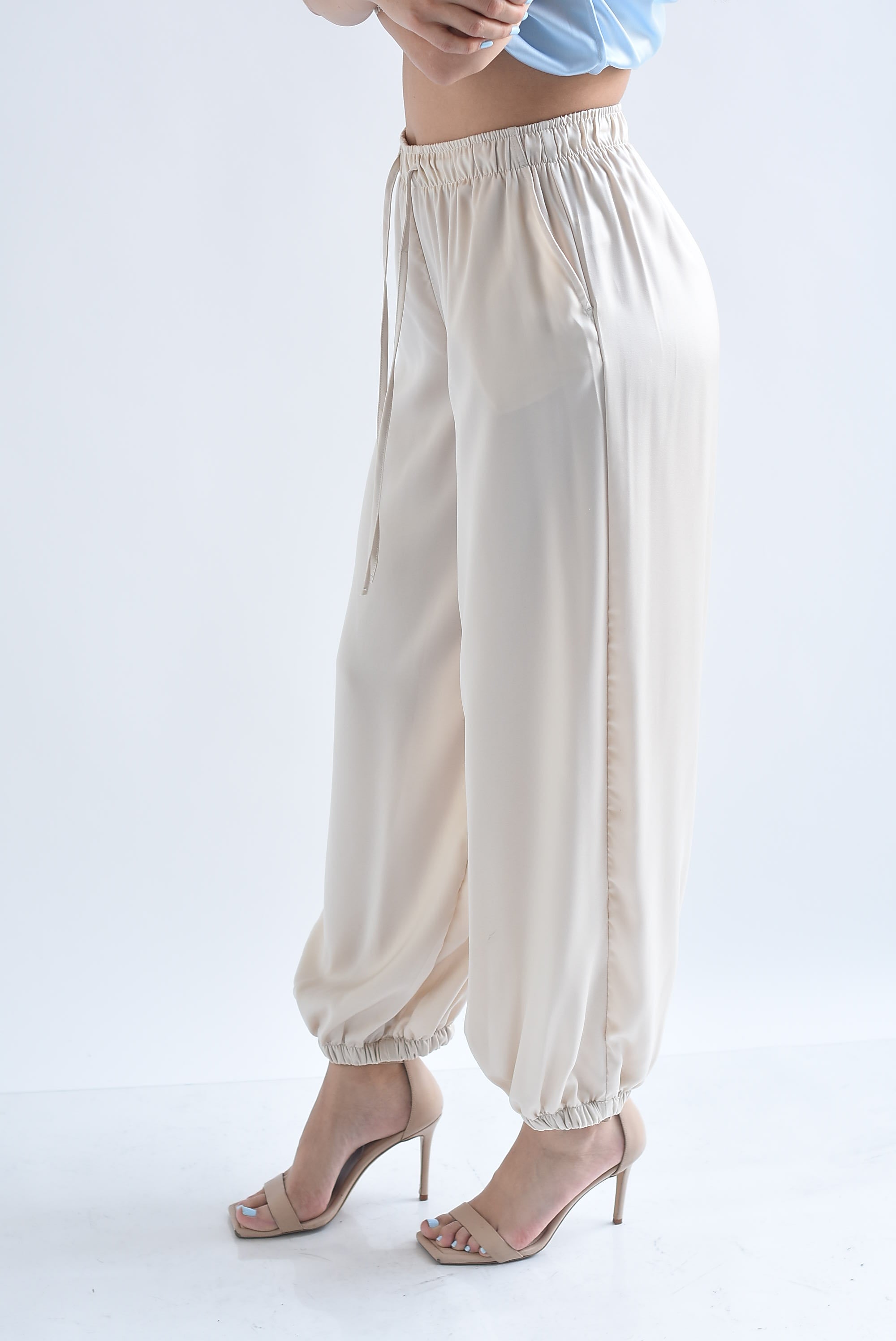 Pantalón globo satín jareta