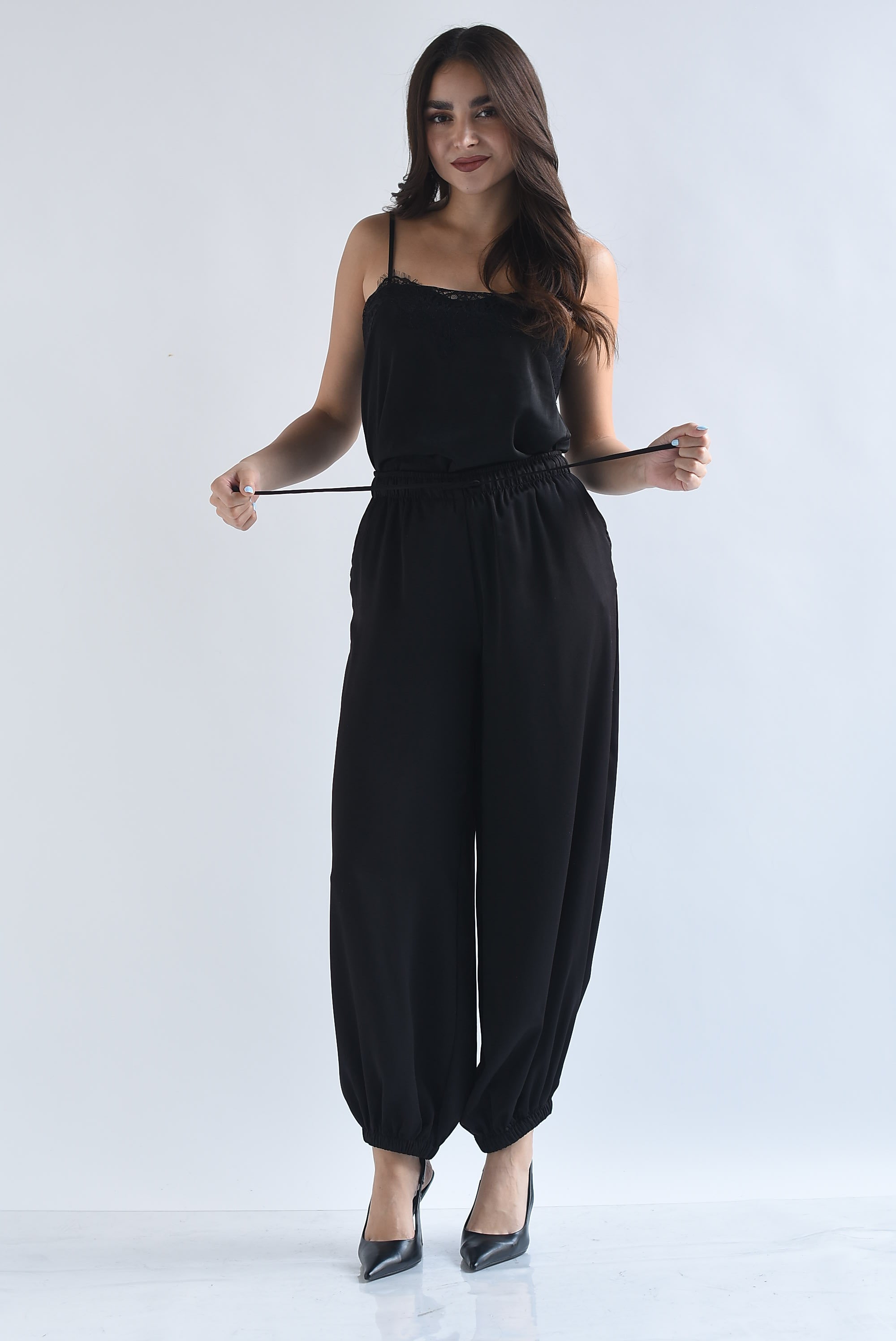 Pantalón globo satín jareta