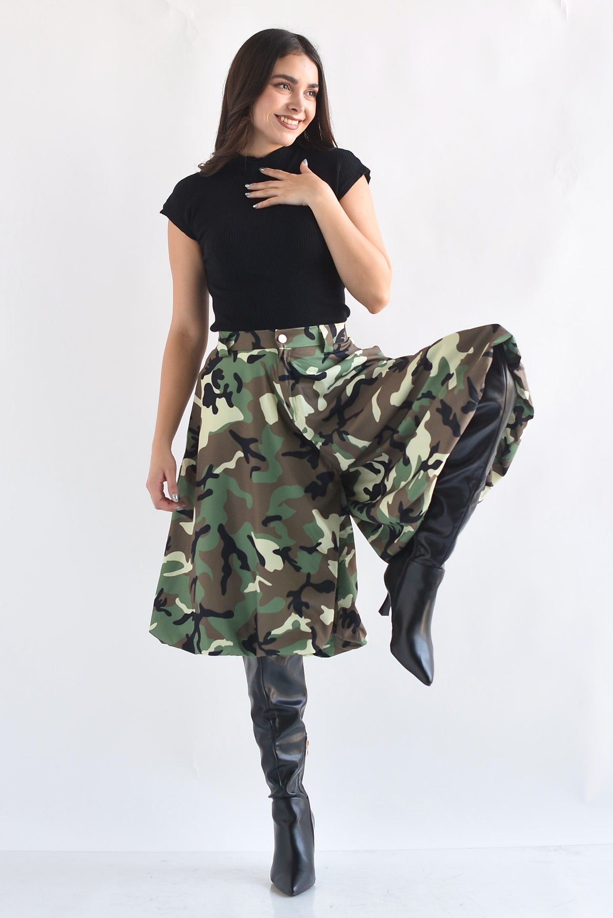 Bermuda culotte globo camuflaje