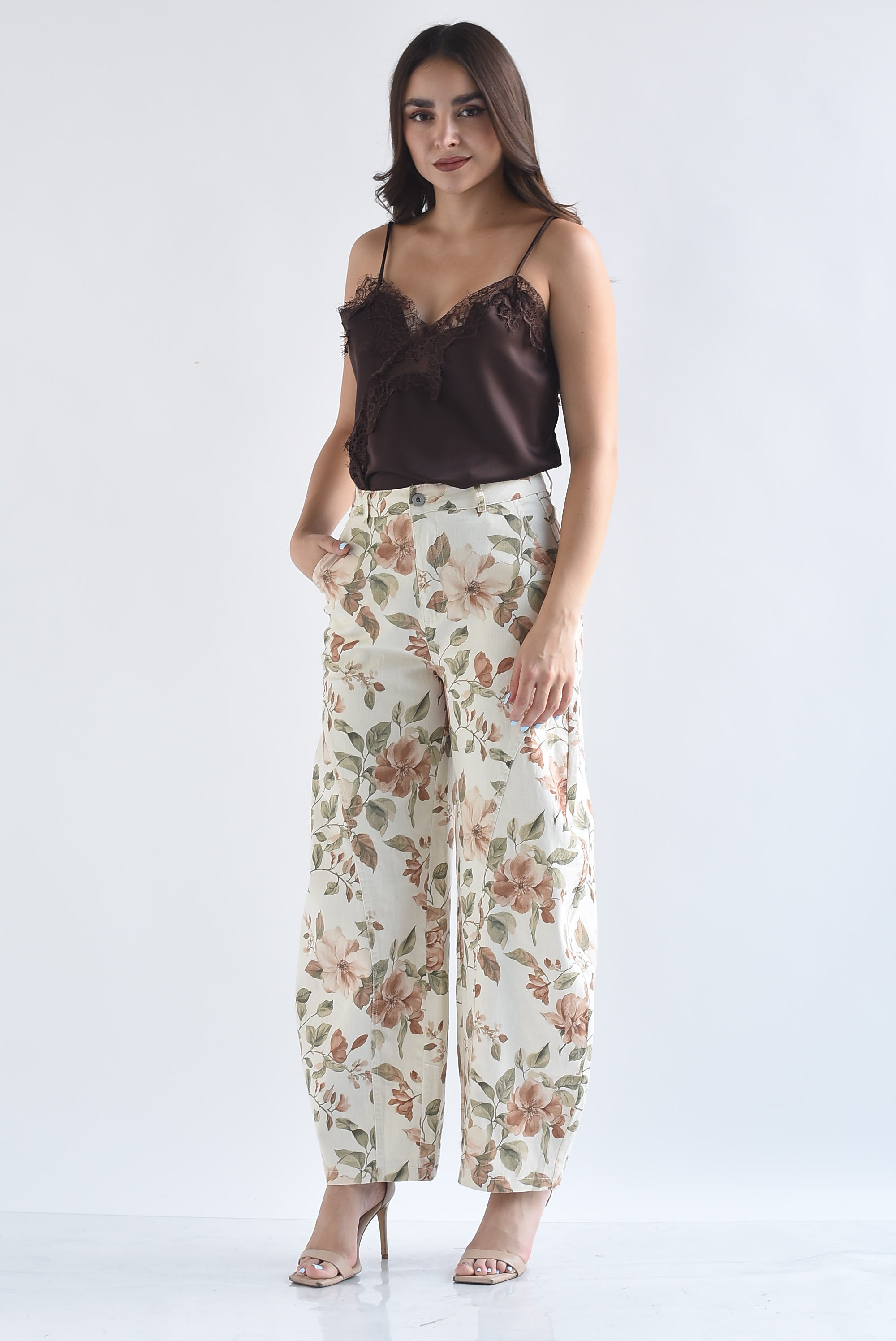 Jeans barrel estampado