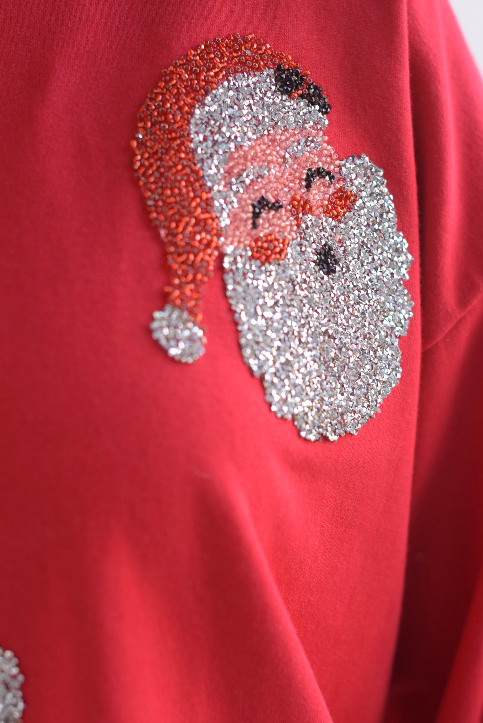 Sudadera Santa brillos Rojo