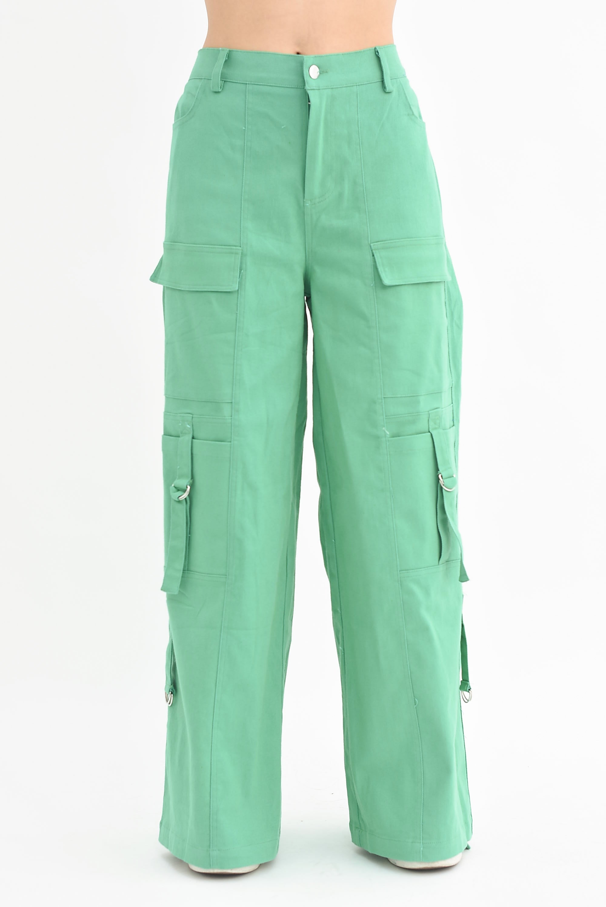 Pantalón pierna ancha cargo Verde