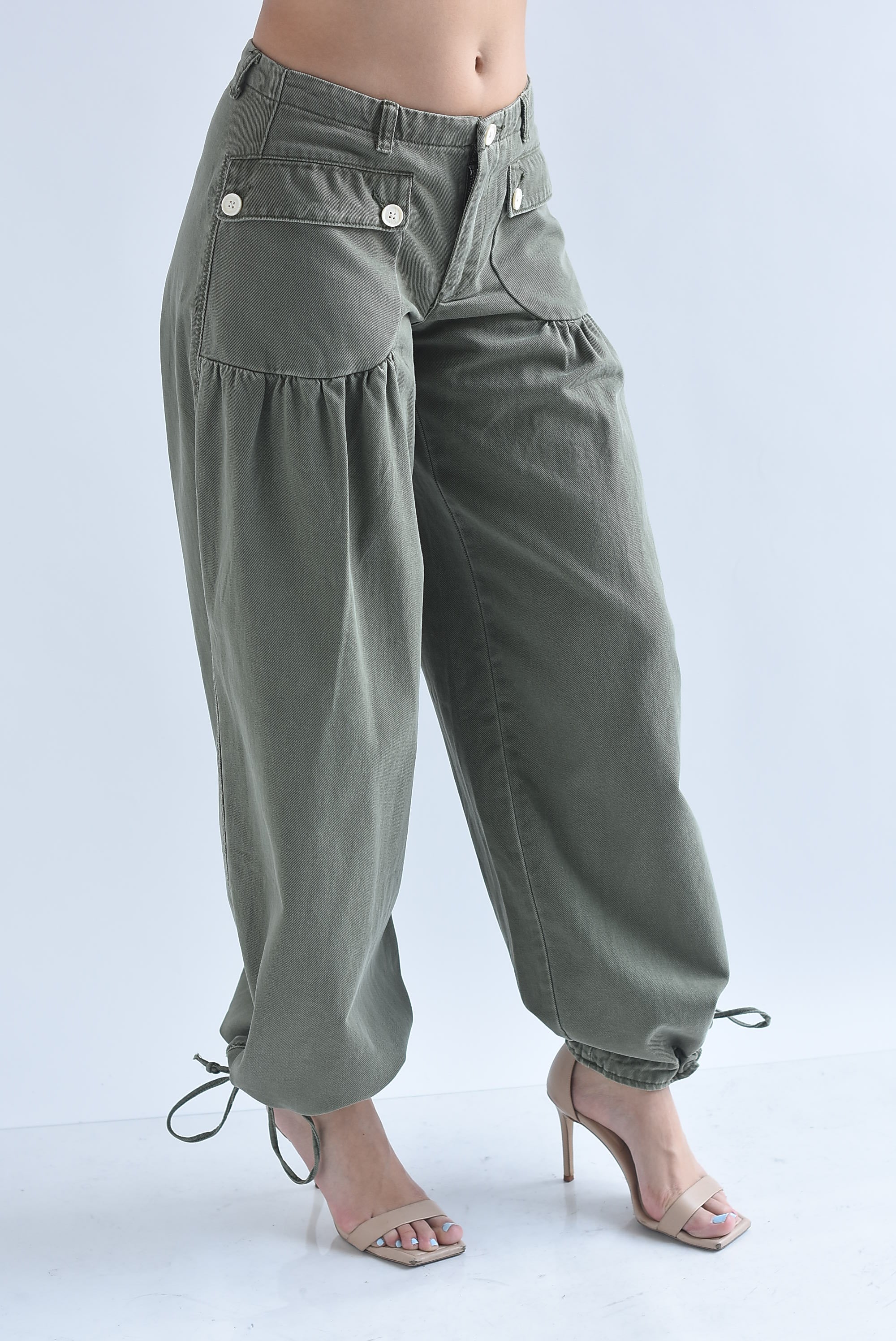 Pantalón globo bolsillos cargo Denim