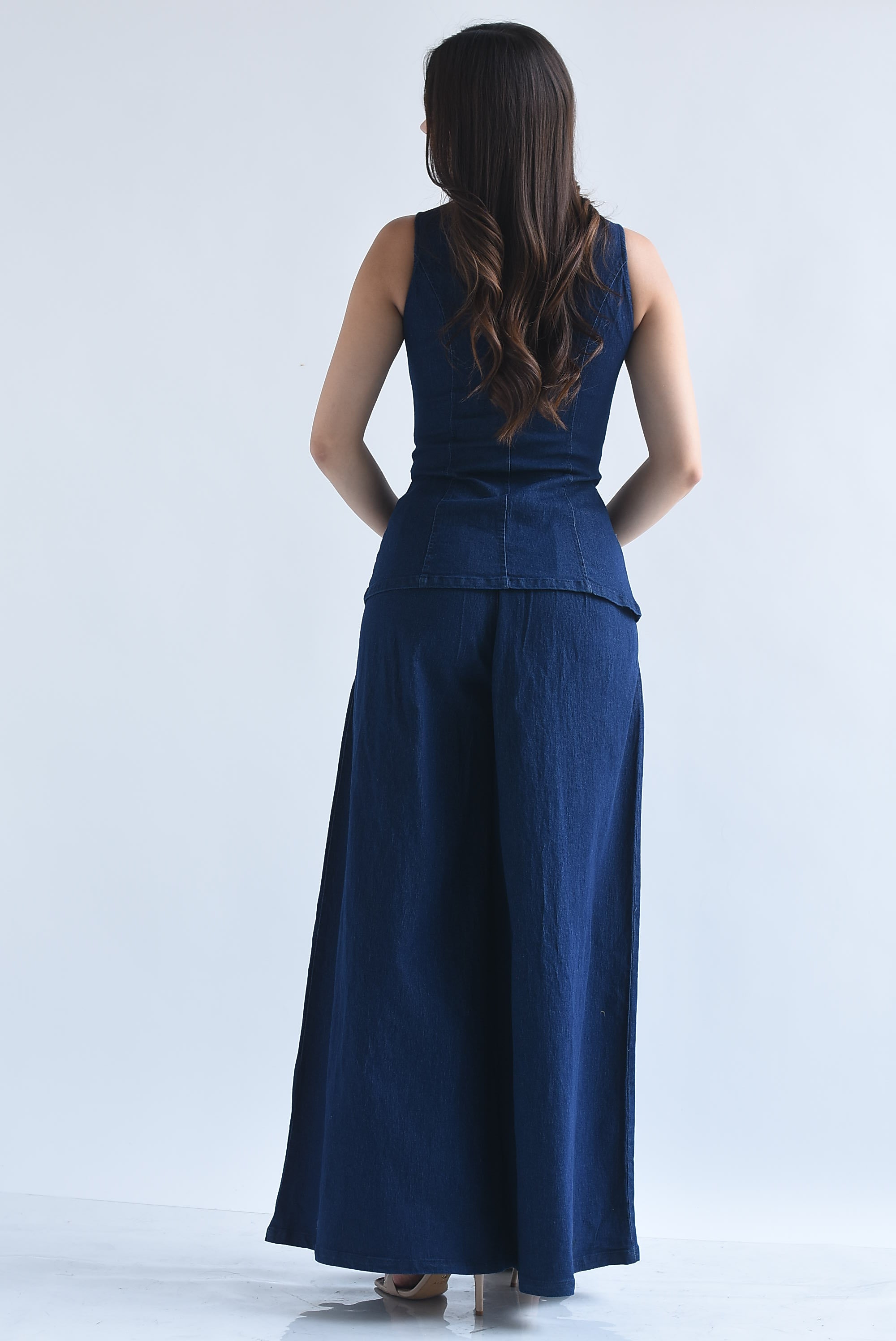 Set Pantalón pata de elefante y Chaleco Denim