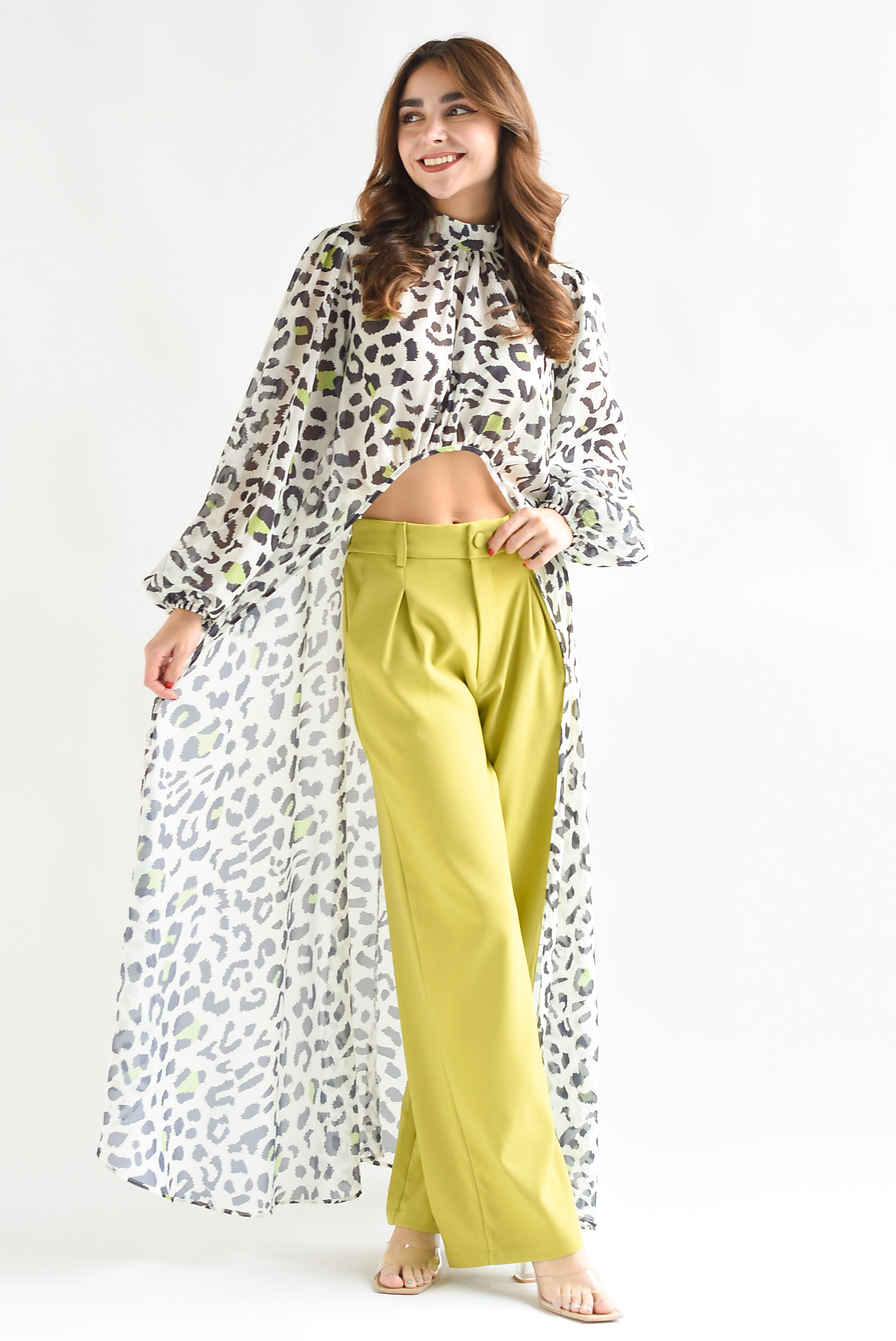 Pantalón pinzas Lime