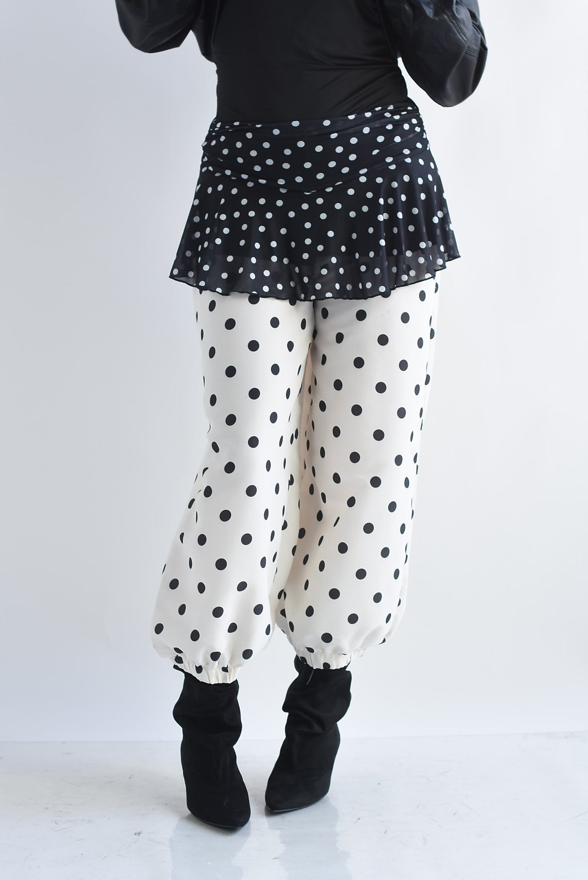 Falda mini mesh polka dots
