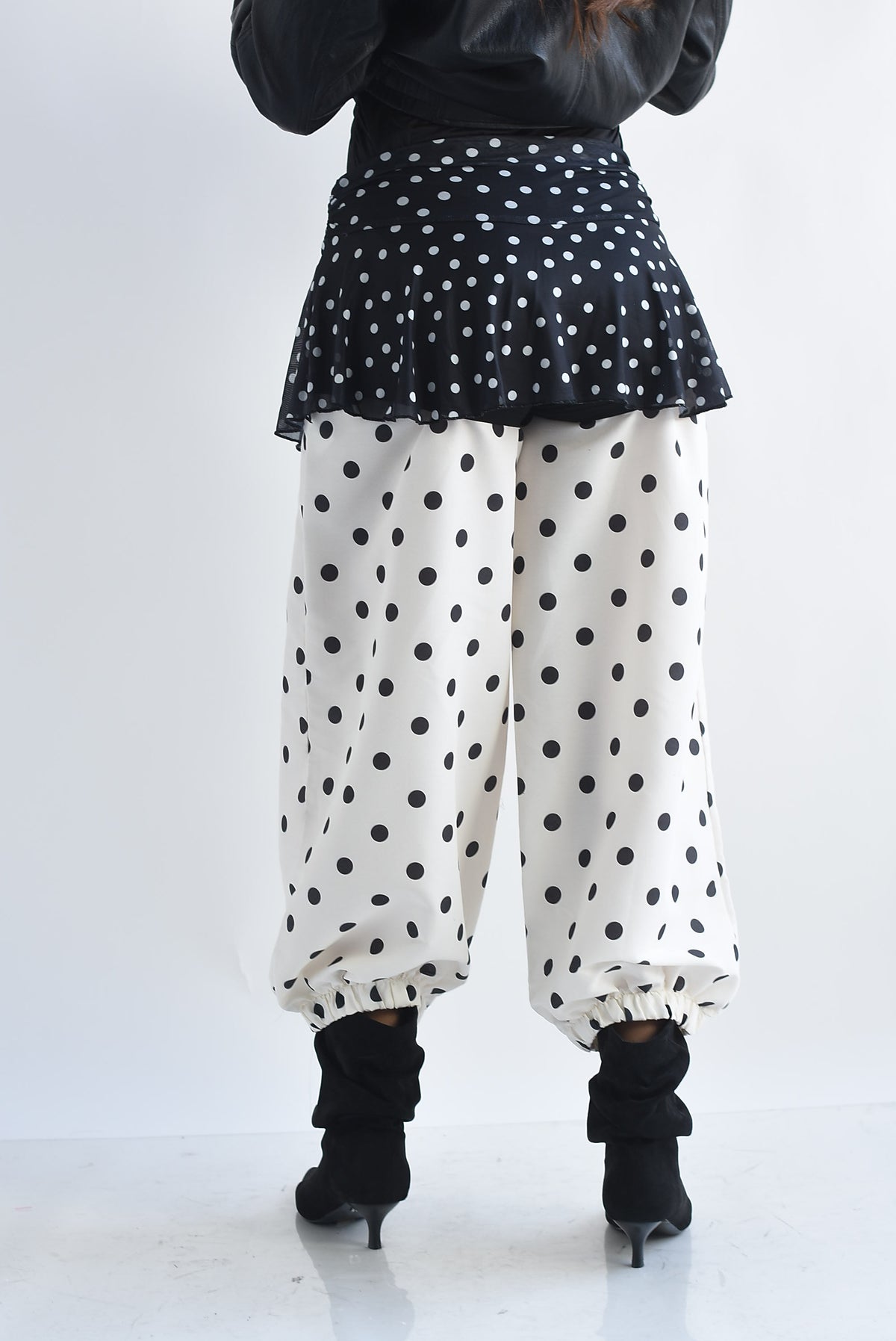 Falda mini mesh polka dots