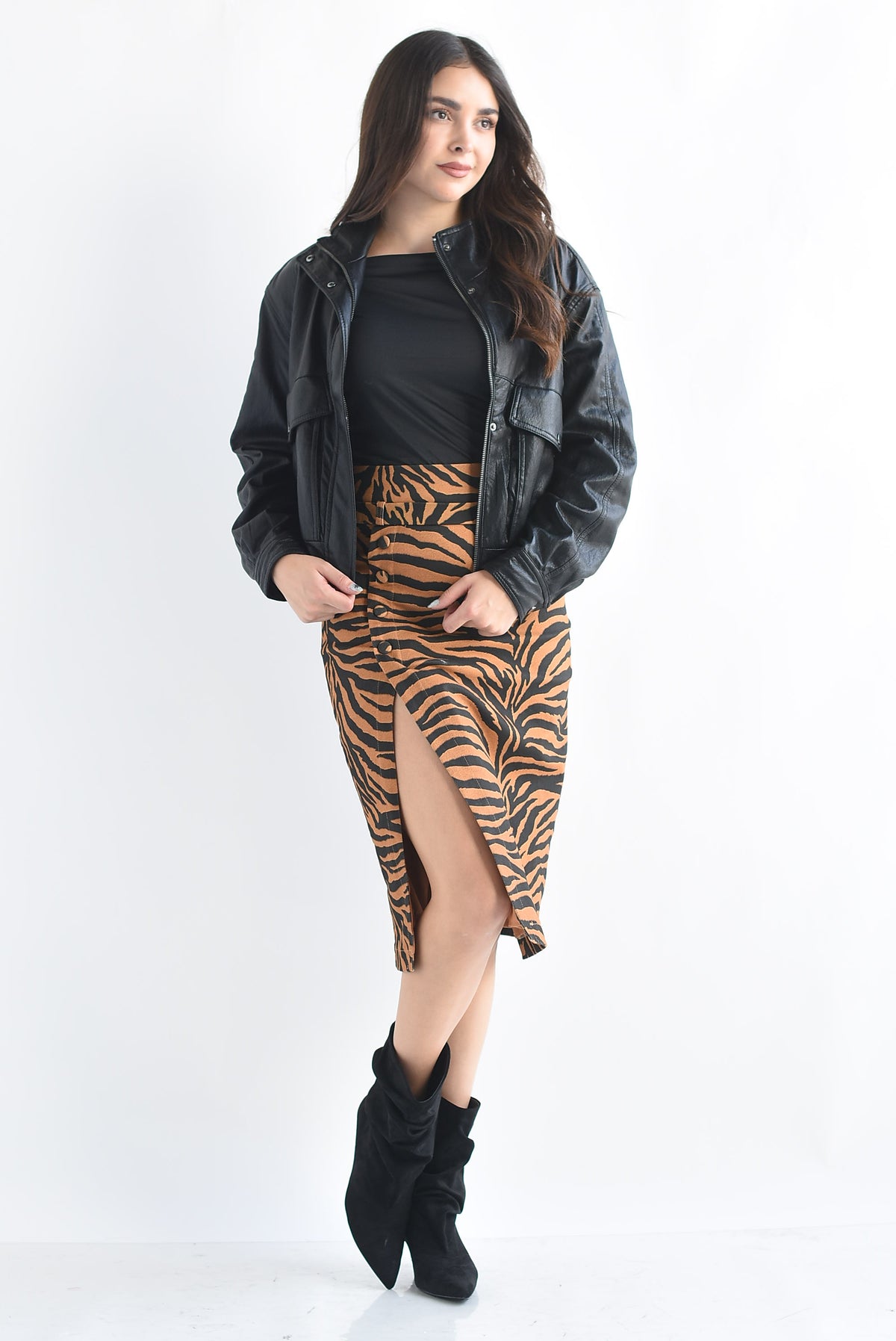 Falda lápiz tigre Denim
