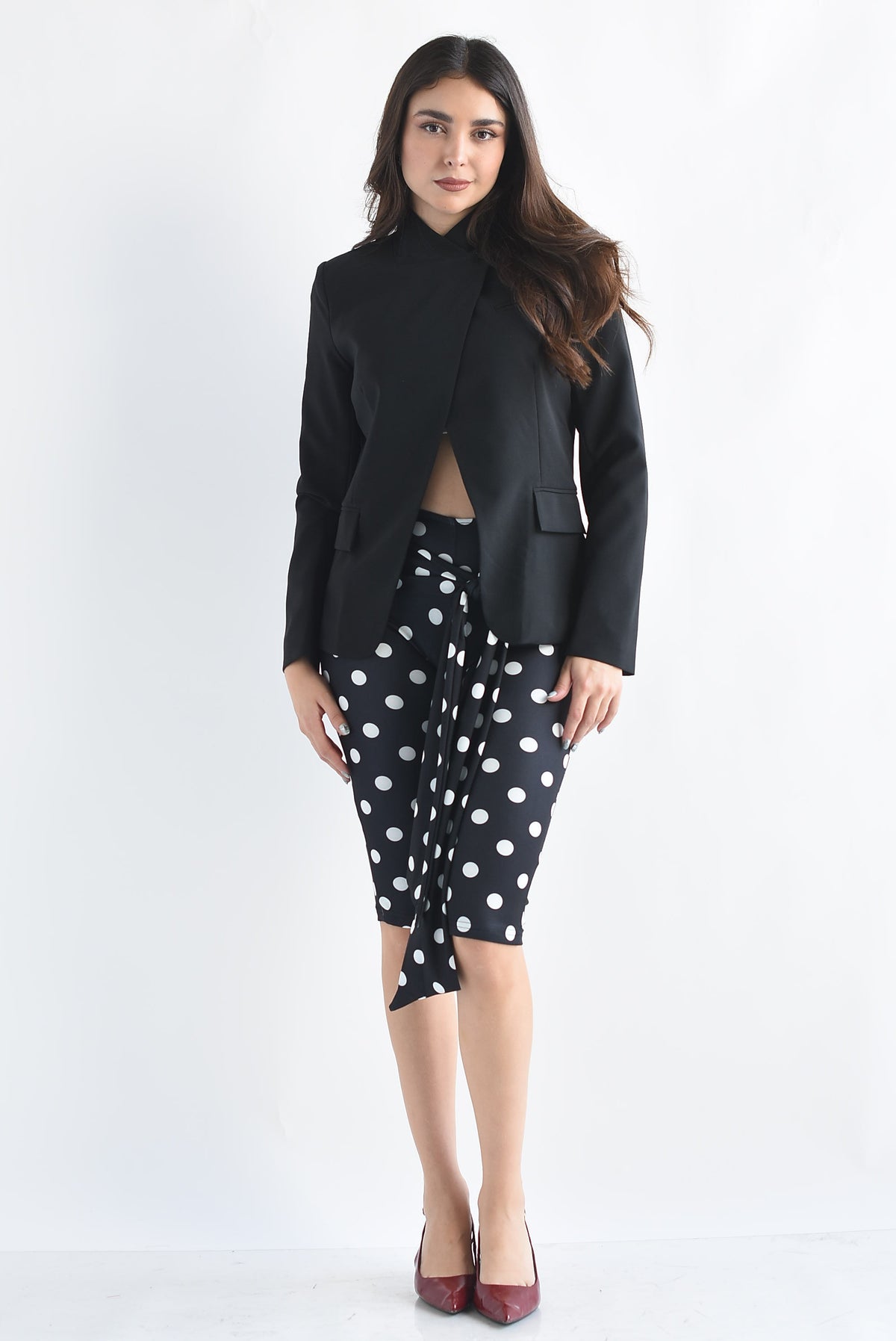 Leggings capri cinta polka dots