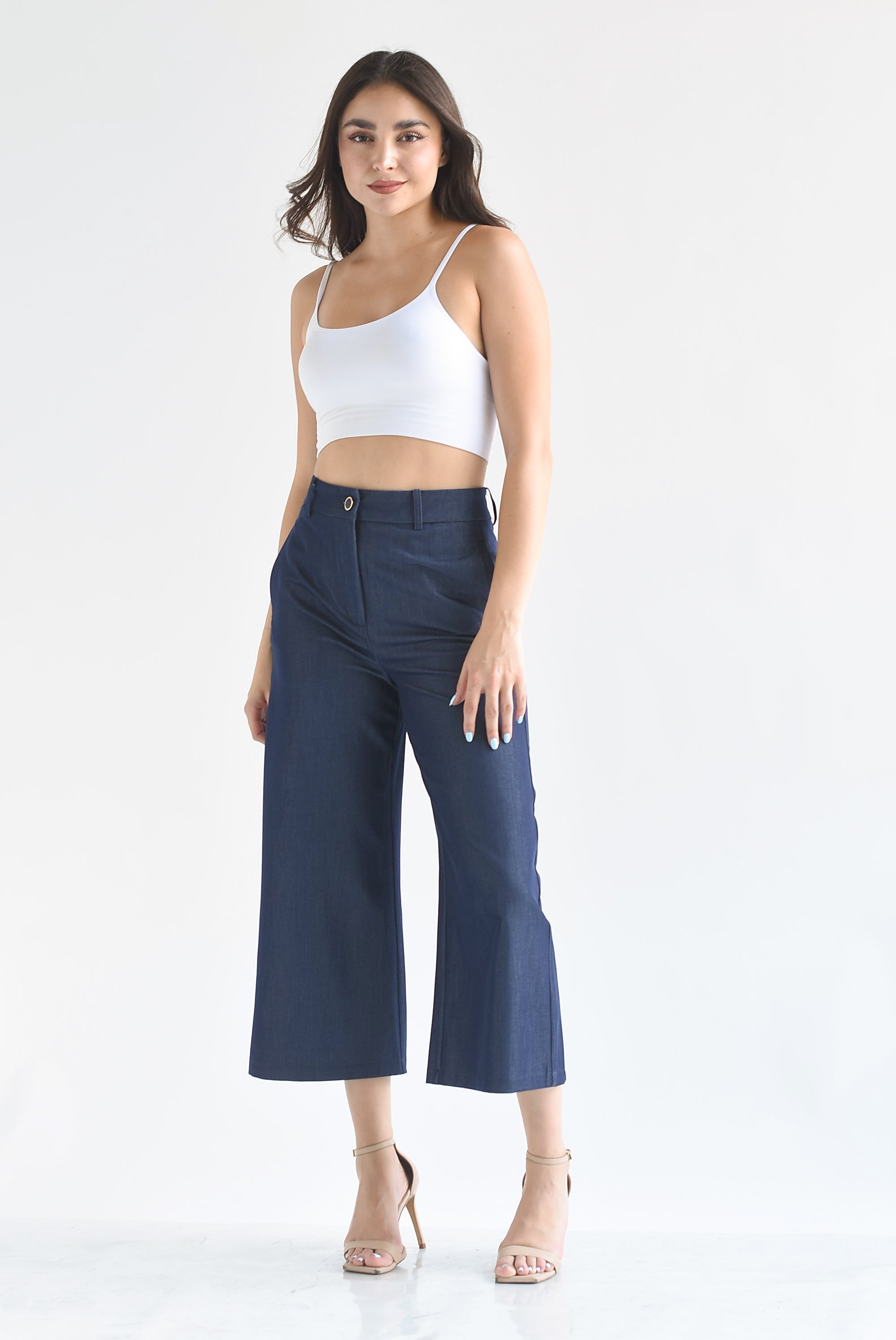 Pantalón culotte fake Denim