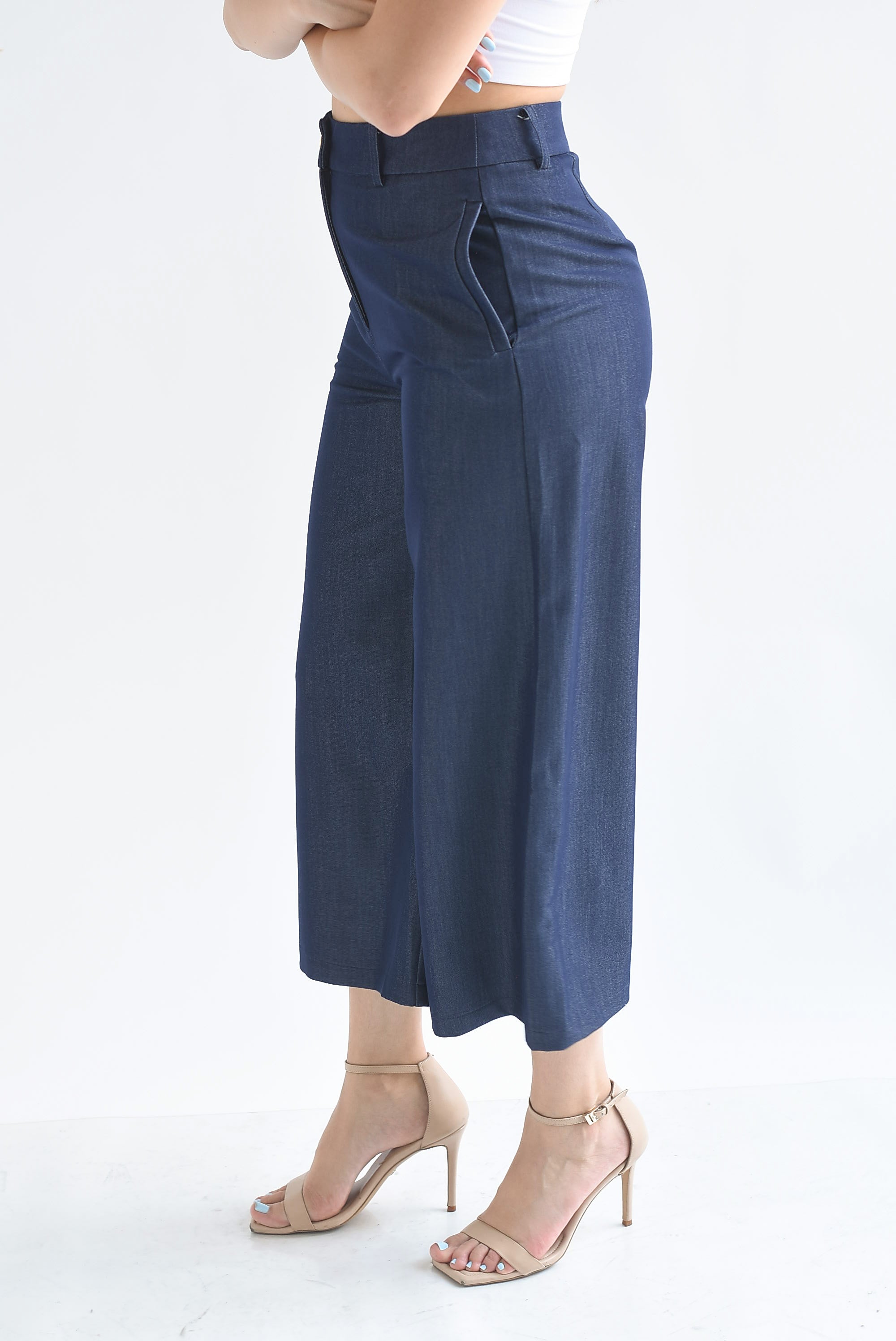 Pantalón culotte fake Denim