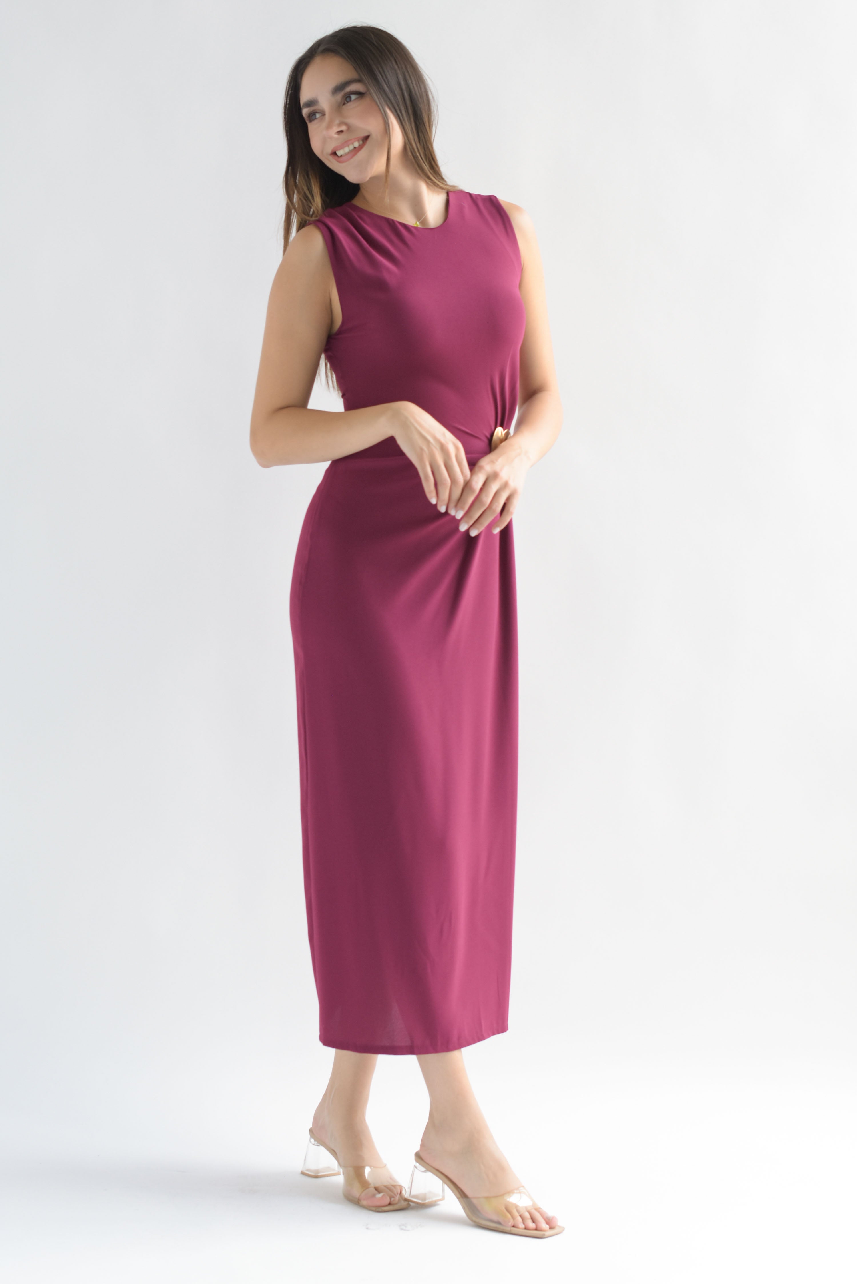 Vestido pinza drapeada Bugambilia