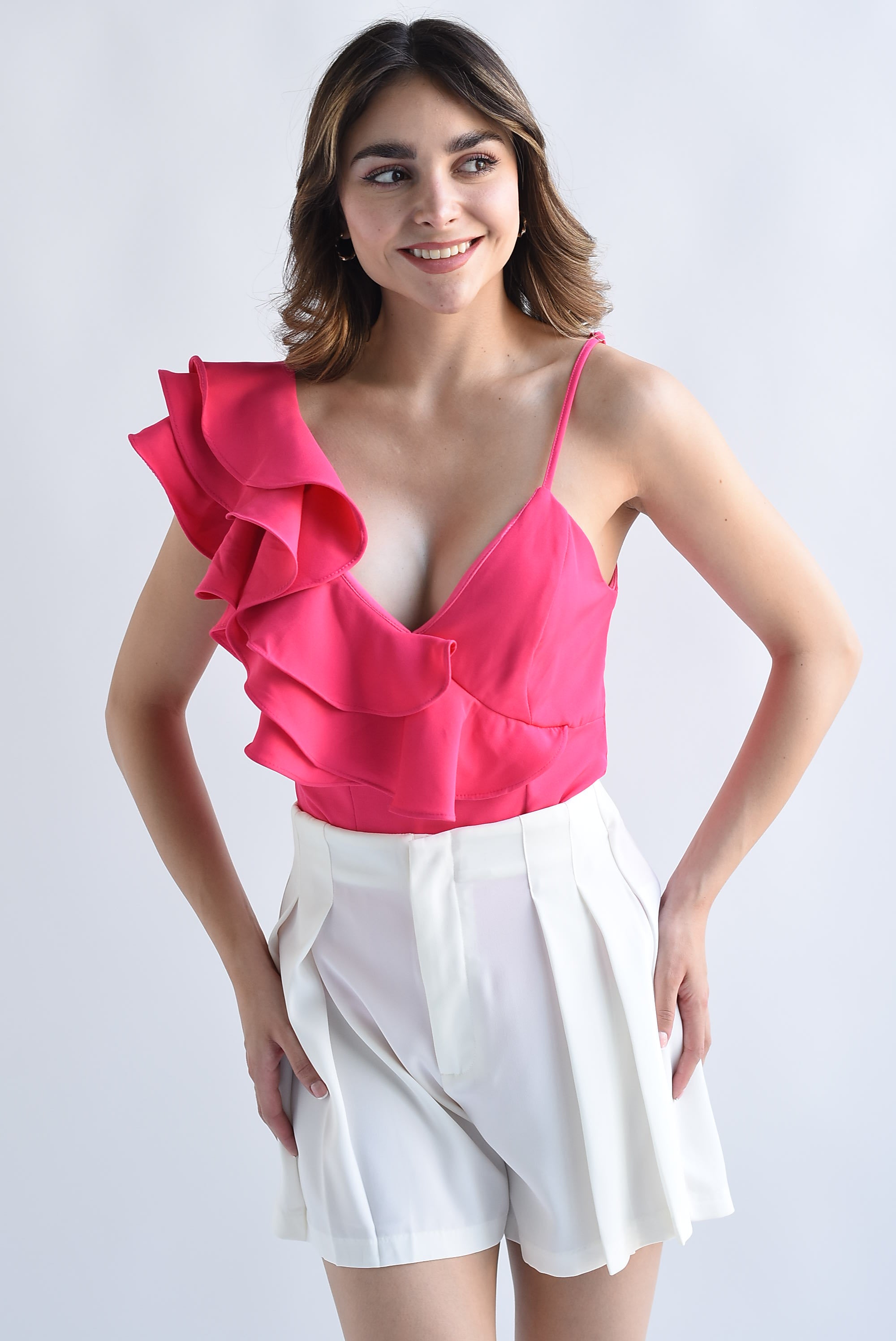 Short pinzas vuelo Blanco