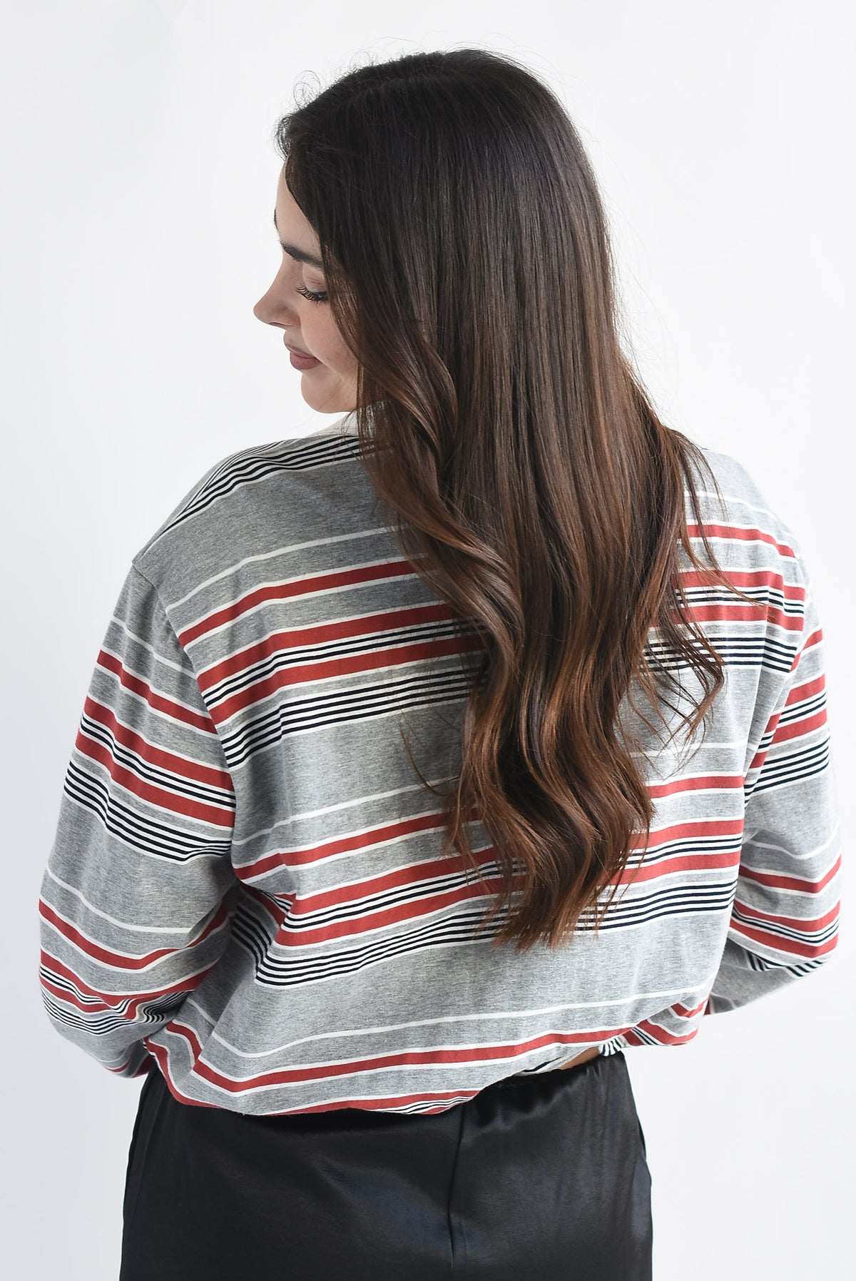 Blusa globo cuello polo rayas