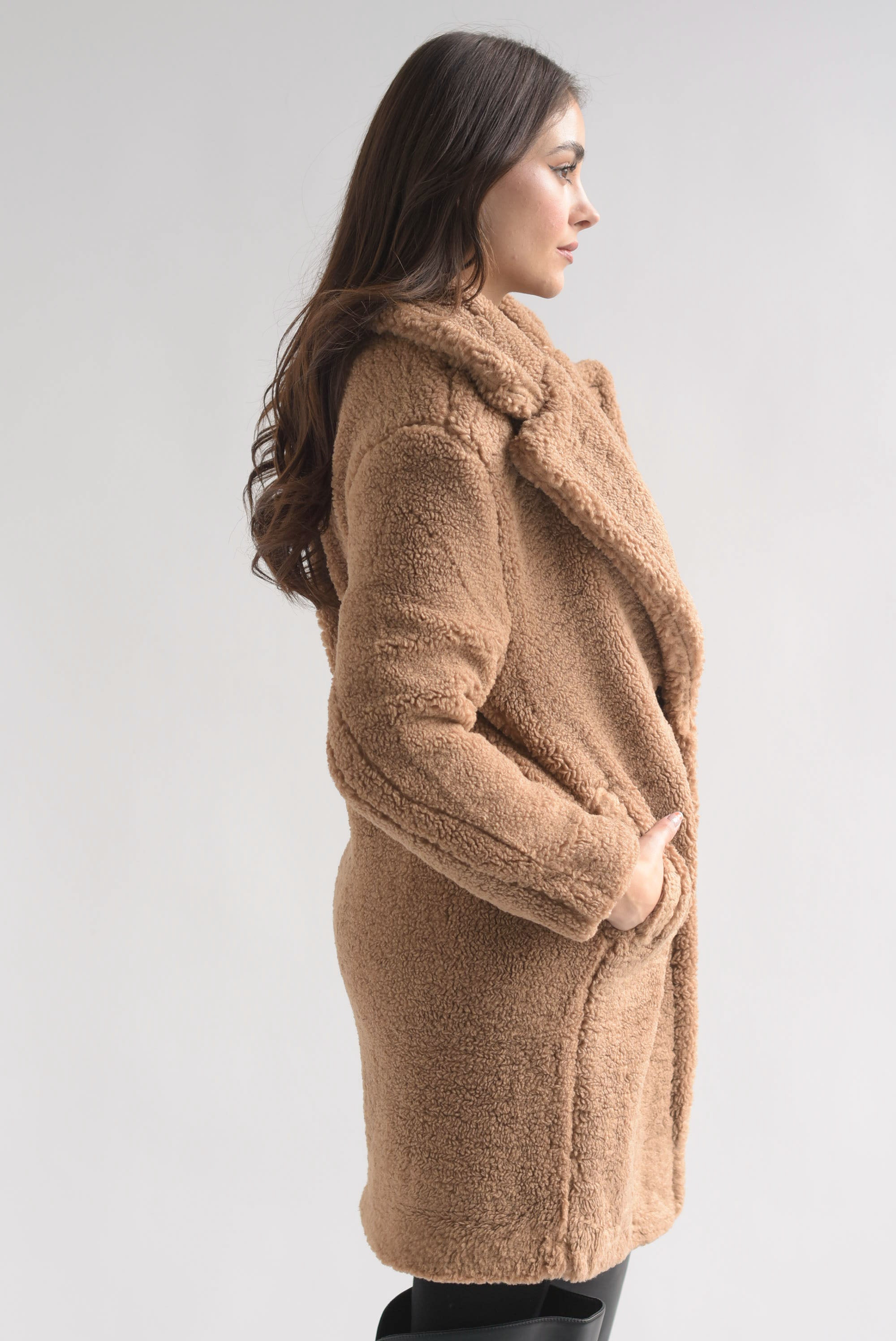 Abrigo largo Teddy solapa