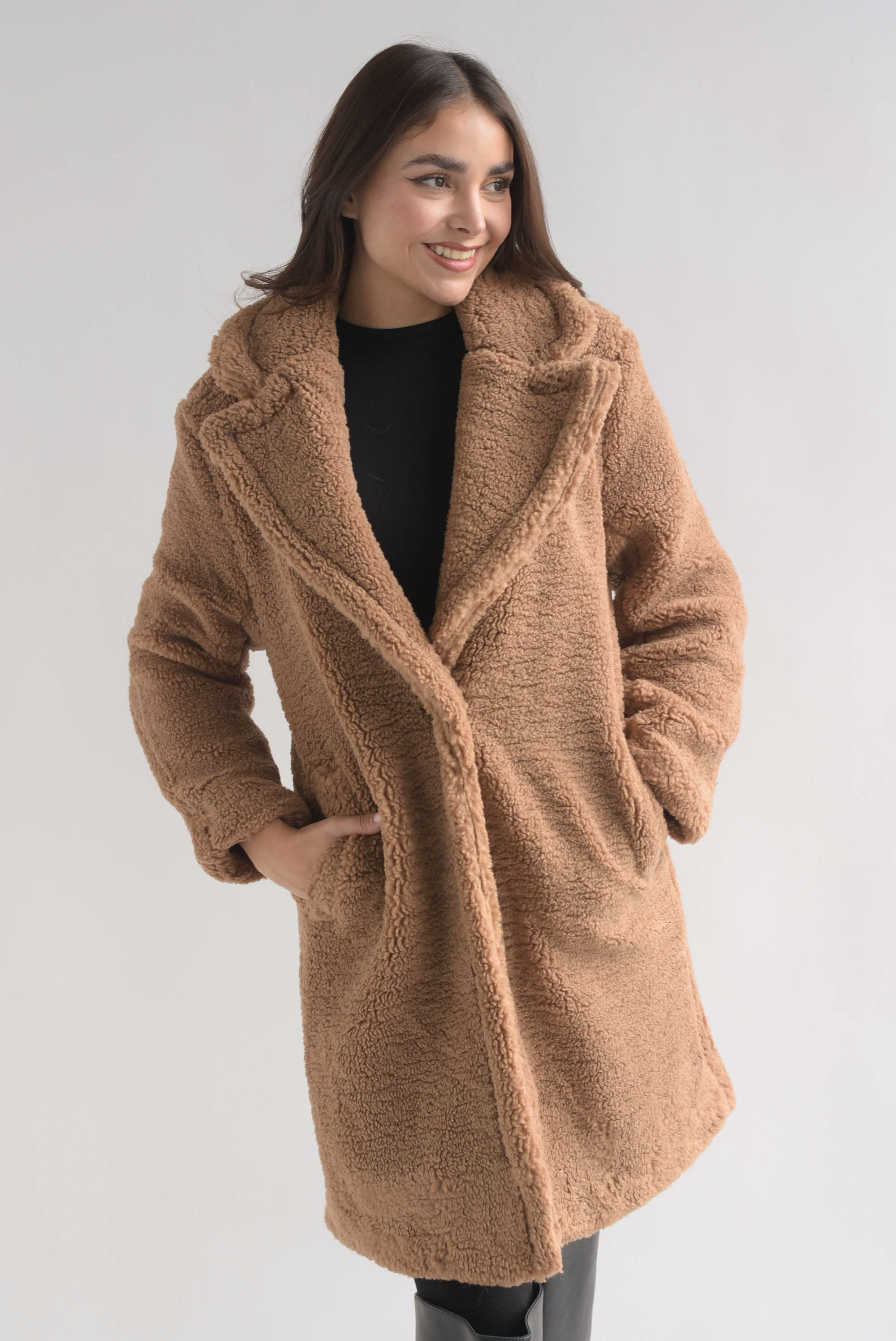 Abrigo largo Teddy solapa