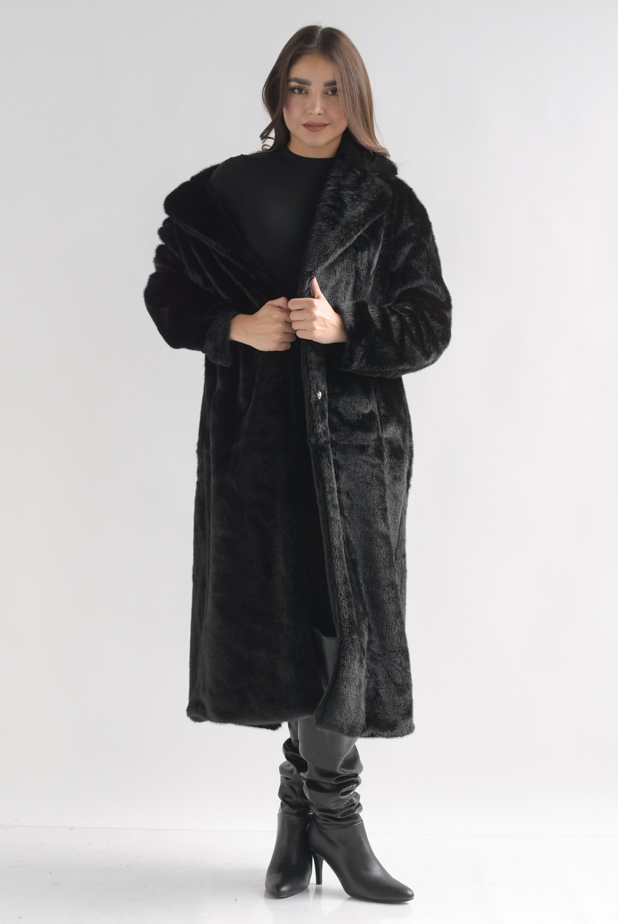 Abrigo maxi faux fur