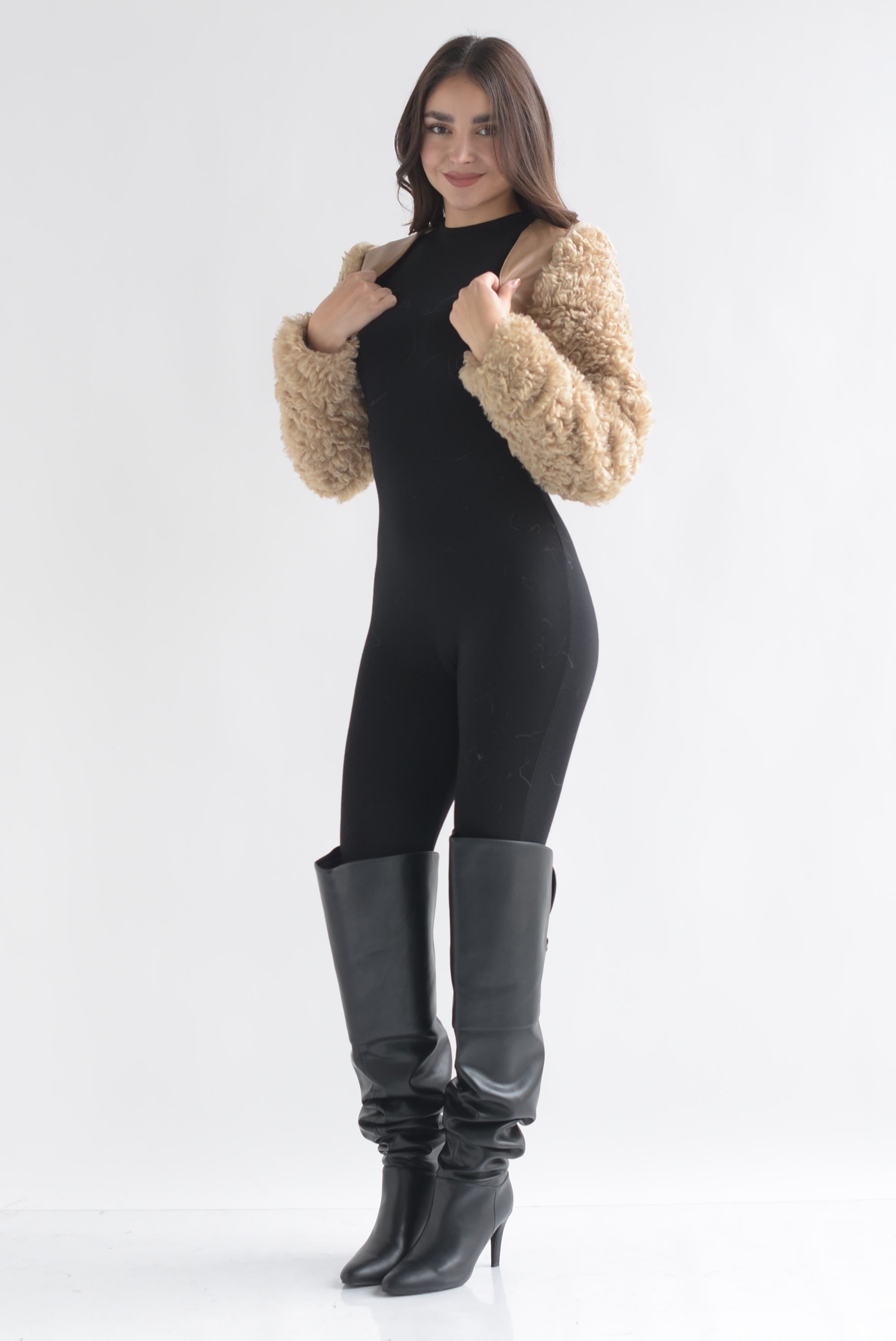 Mangas fur con vinipiel