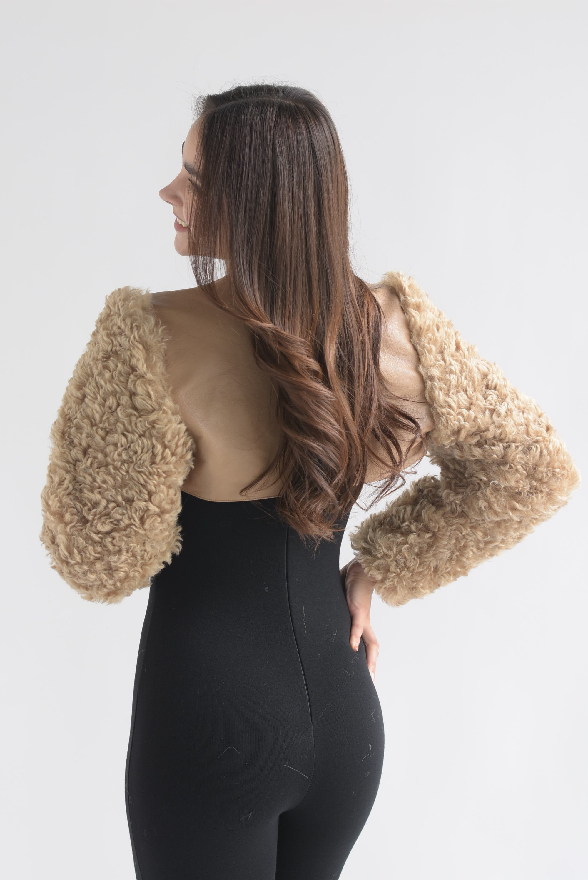 Mangas fur con vinipiel